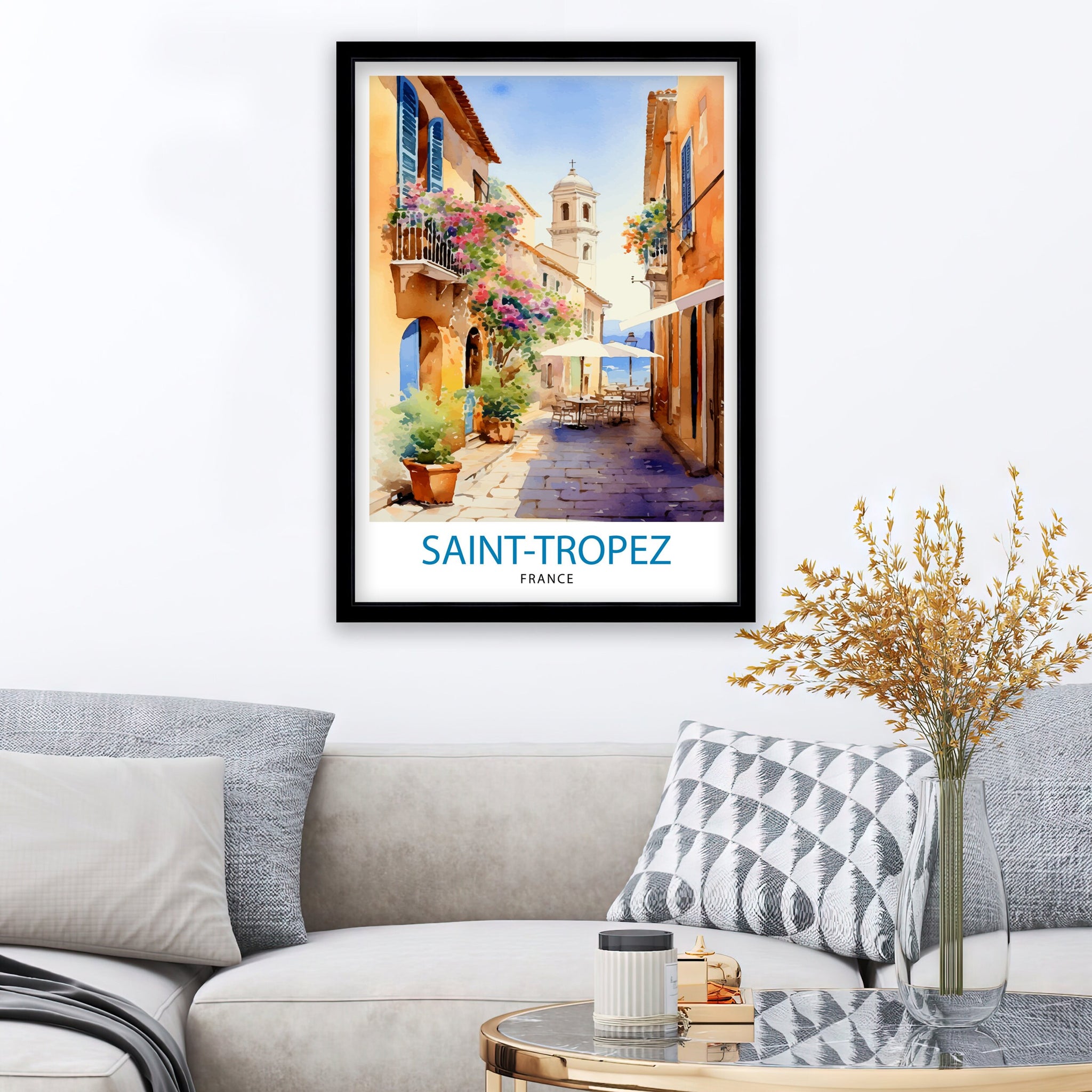 St. Tropez France Travel Print St. Tropez Wall Decor St. Tropez Poster French Riviera Travel Prints St. Tropez Art Print St. Tropez