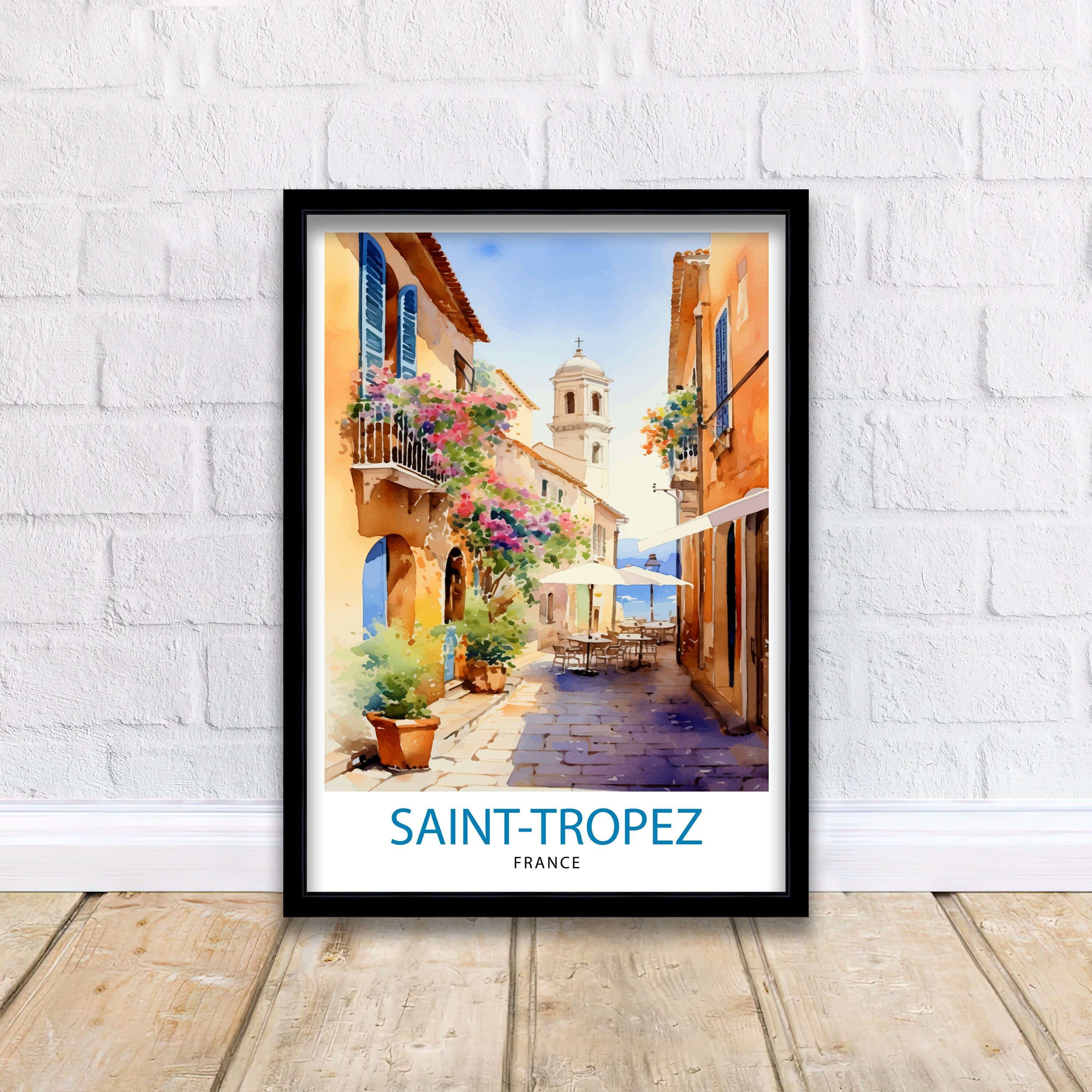 St. Tropez France Travel Print St. Tropez Wall Decor St. Tropez Poster French Riviera Travel Prints St. Tropez Art Print St. Tropez