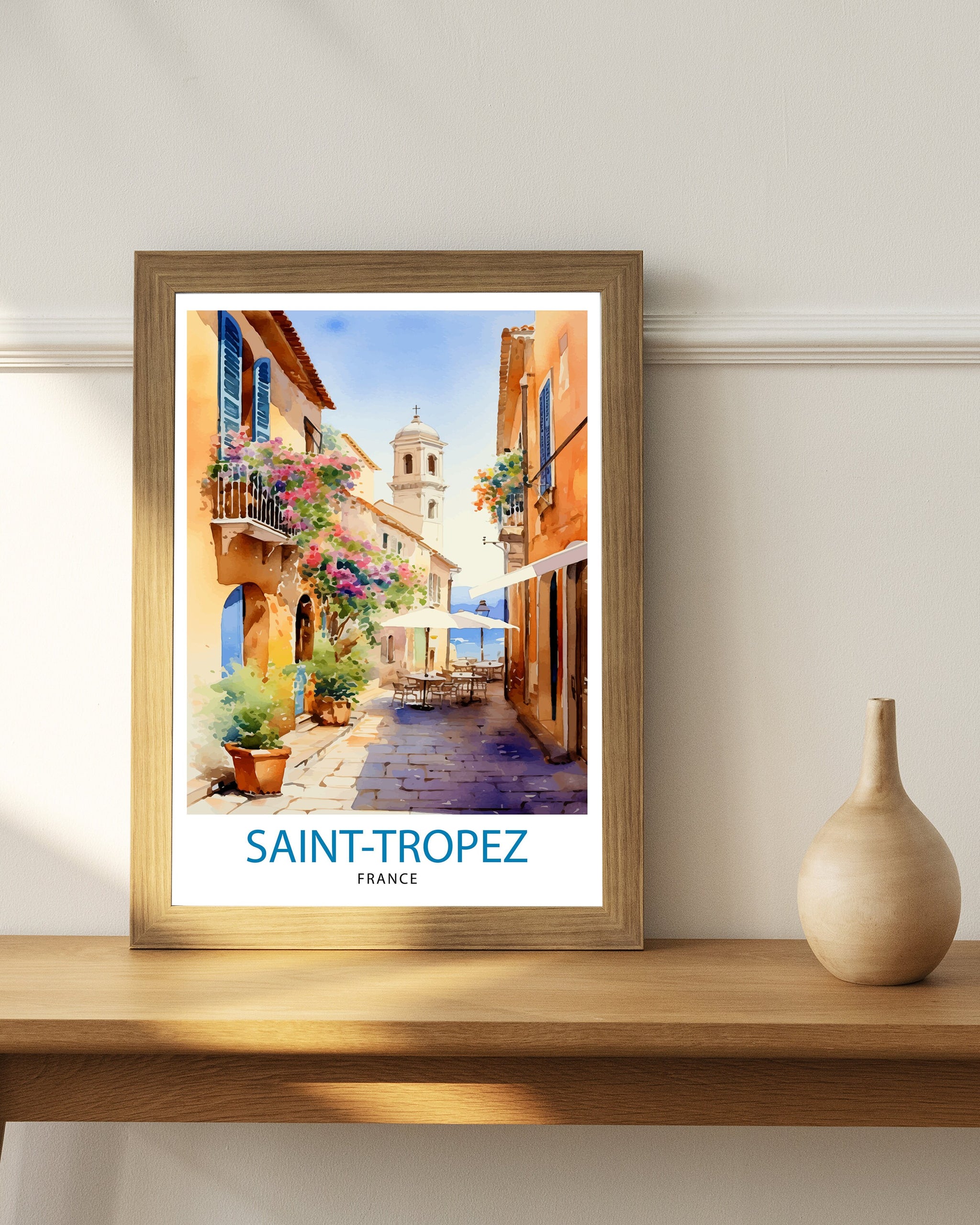 St. Tropez France Travel Print St. Tropez Wall Decor St. Tropez Poster French Riviera Travel Prints St. Tropez Art Print St. Tropez