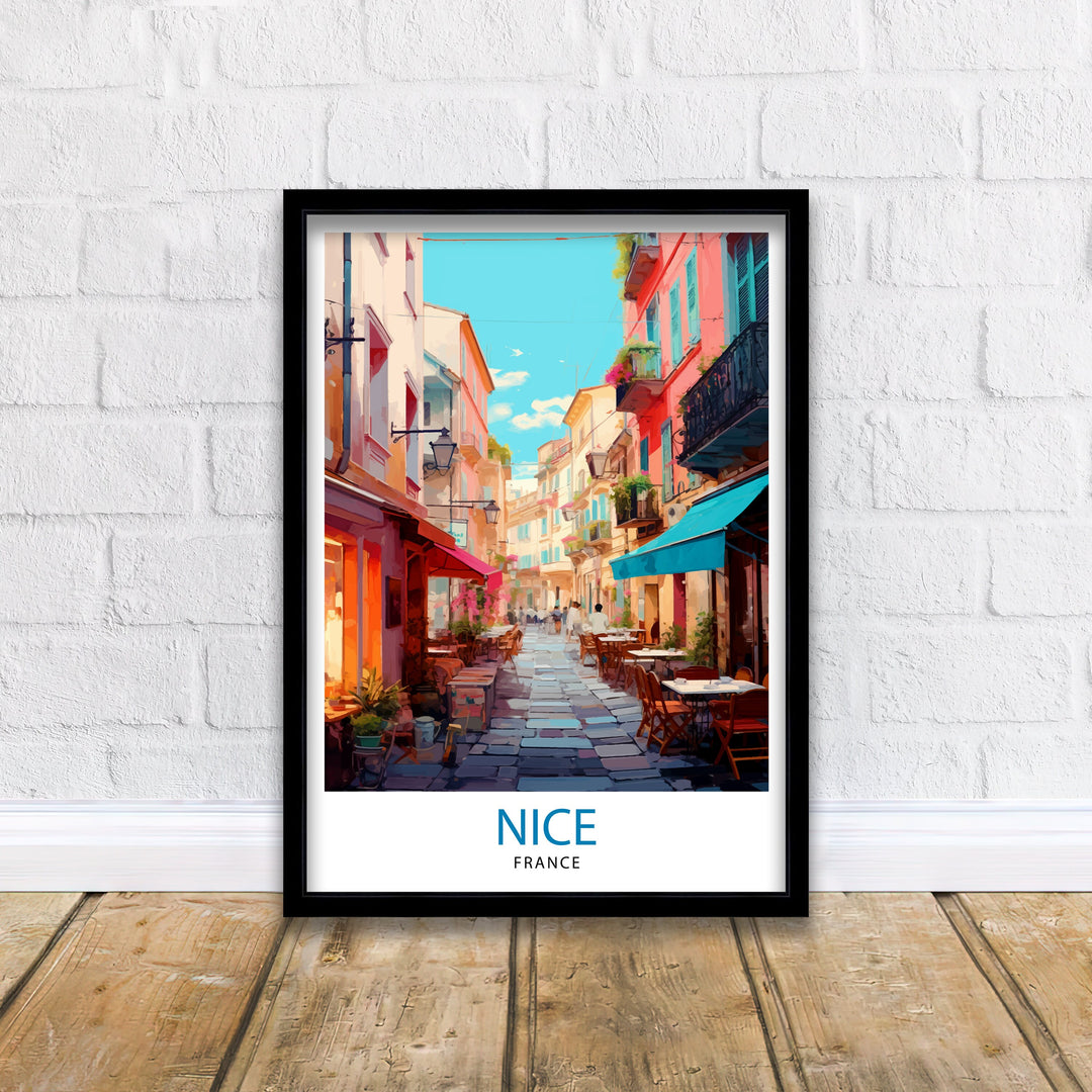 Nice France Travel Poster Nice Wall Art Nice Poster French Riviera Decor Nice Art Poster Nice Illustration Nice