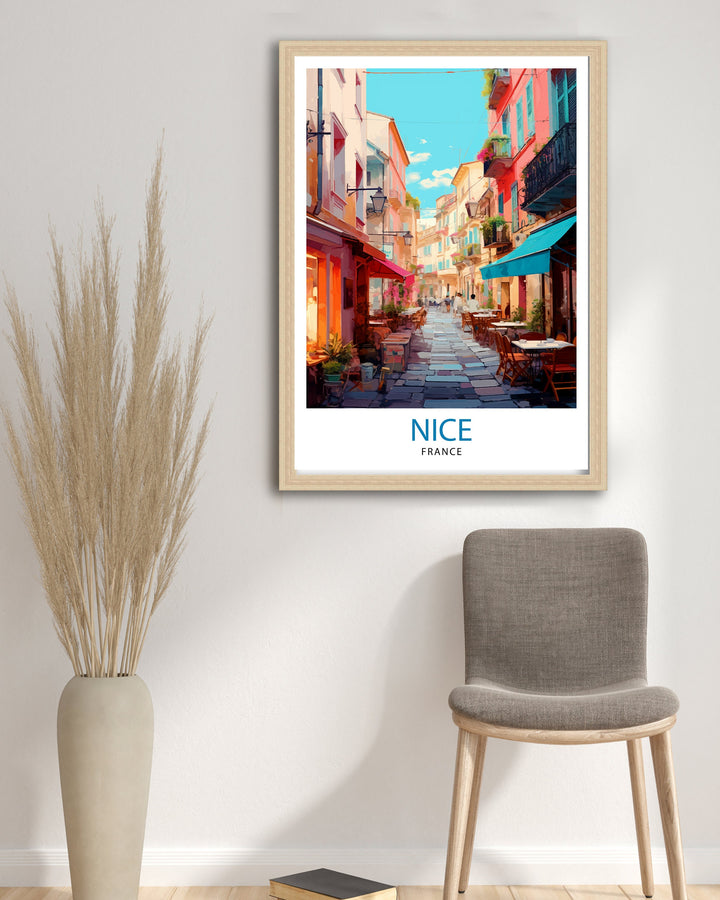 Nice France Travel Poster Nice Wall Art Nice Poster French Riviera Decor Nice Art Poster Nice Illustration Nice