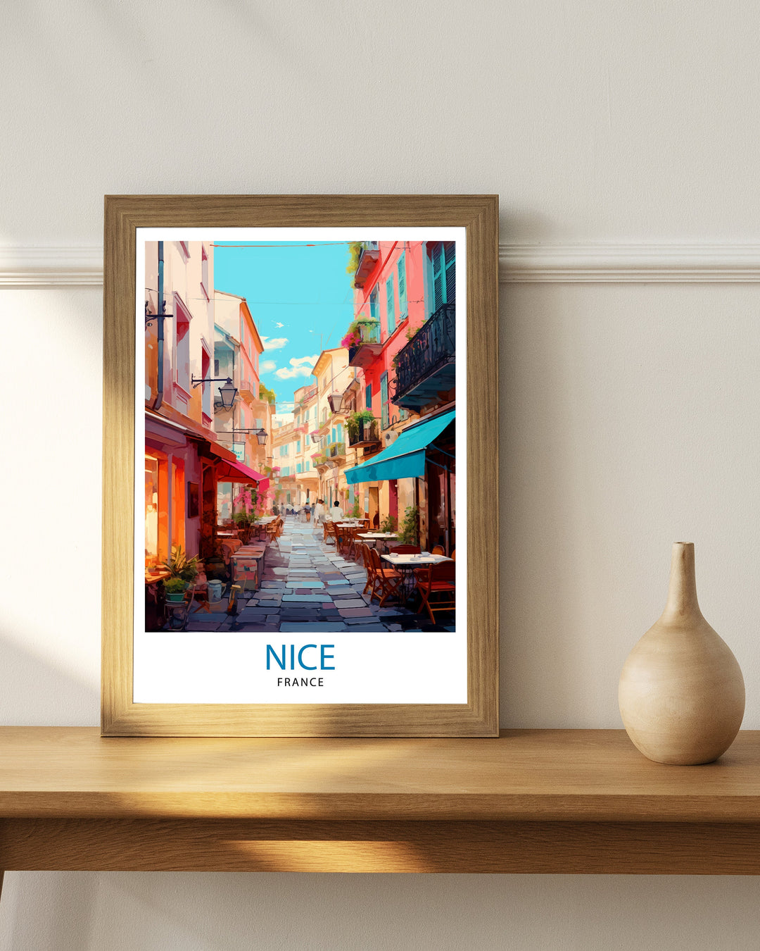 Nice France Travel Poster Nice Wall Art Nice Poster French Riviera Decor Nice Art Poster Nice Illustration Nice