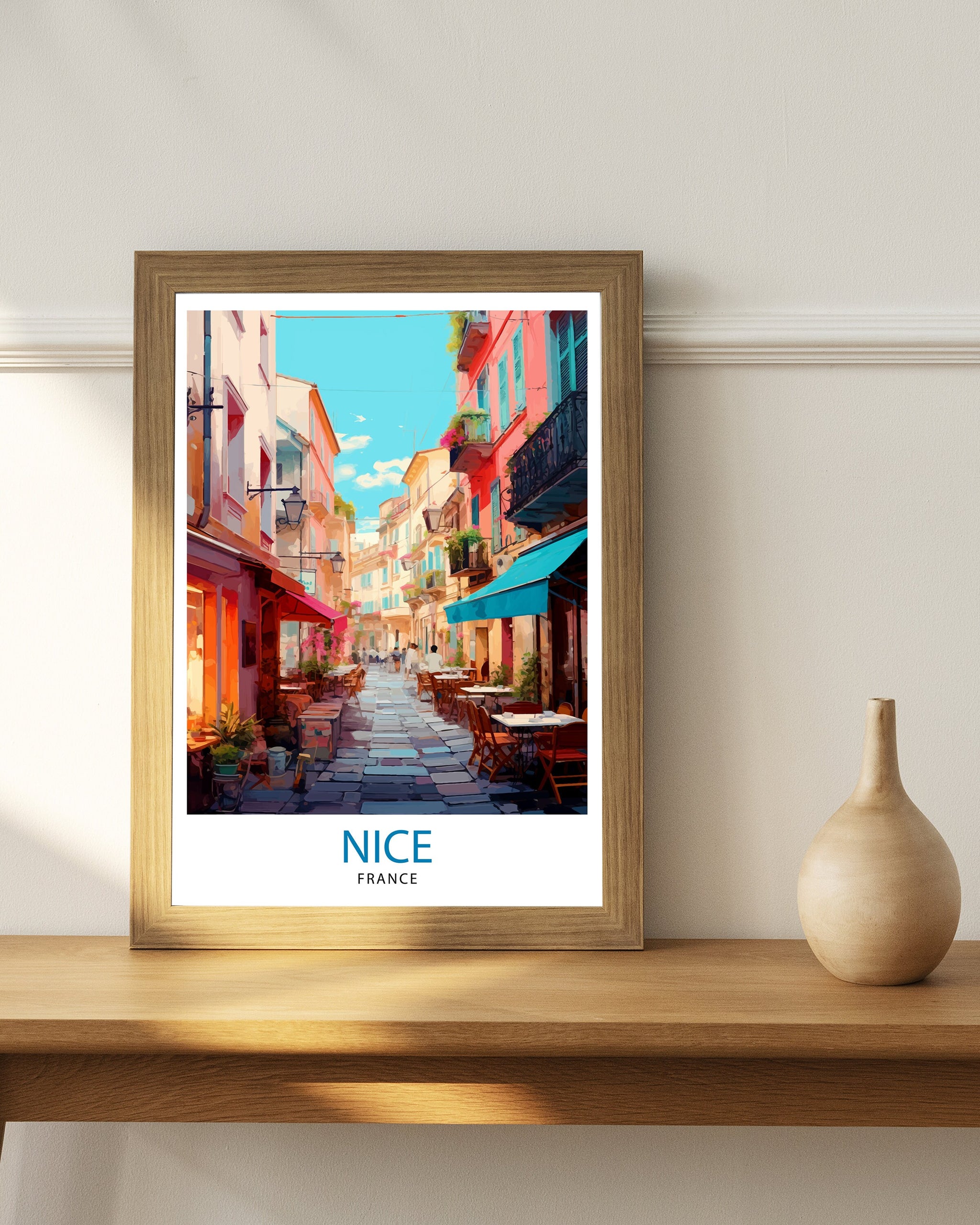Nice France Travel Print Nice Wall Art Nice Poster French Riviera Decor Nice Art Print Nice Illustration Nice Wall Decor France Print Nice