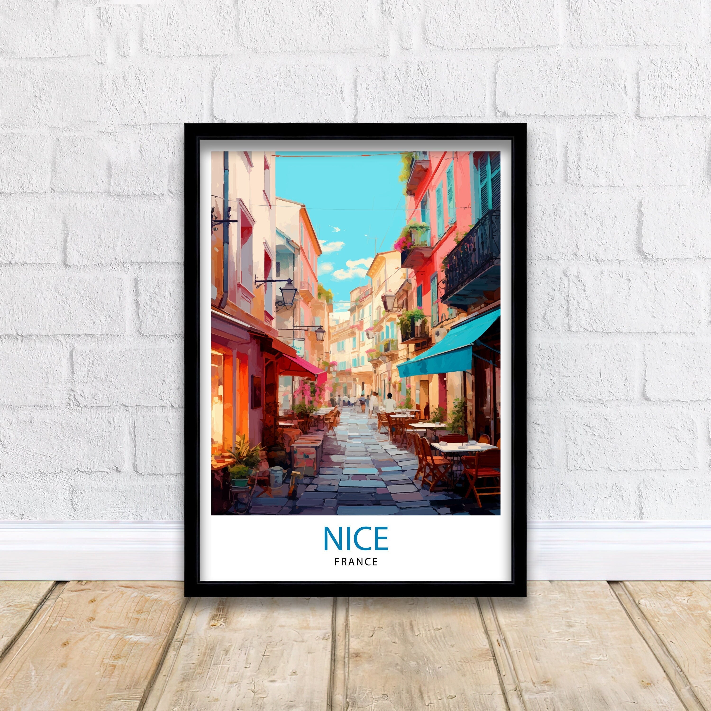 Nice France Travel Print Nice Wall Art Nice Poster French Riviera Decor Nice Art Print Nice Illustration Nice Wall Decor France Print Nice