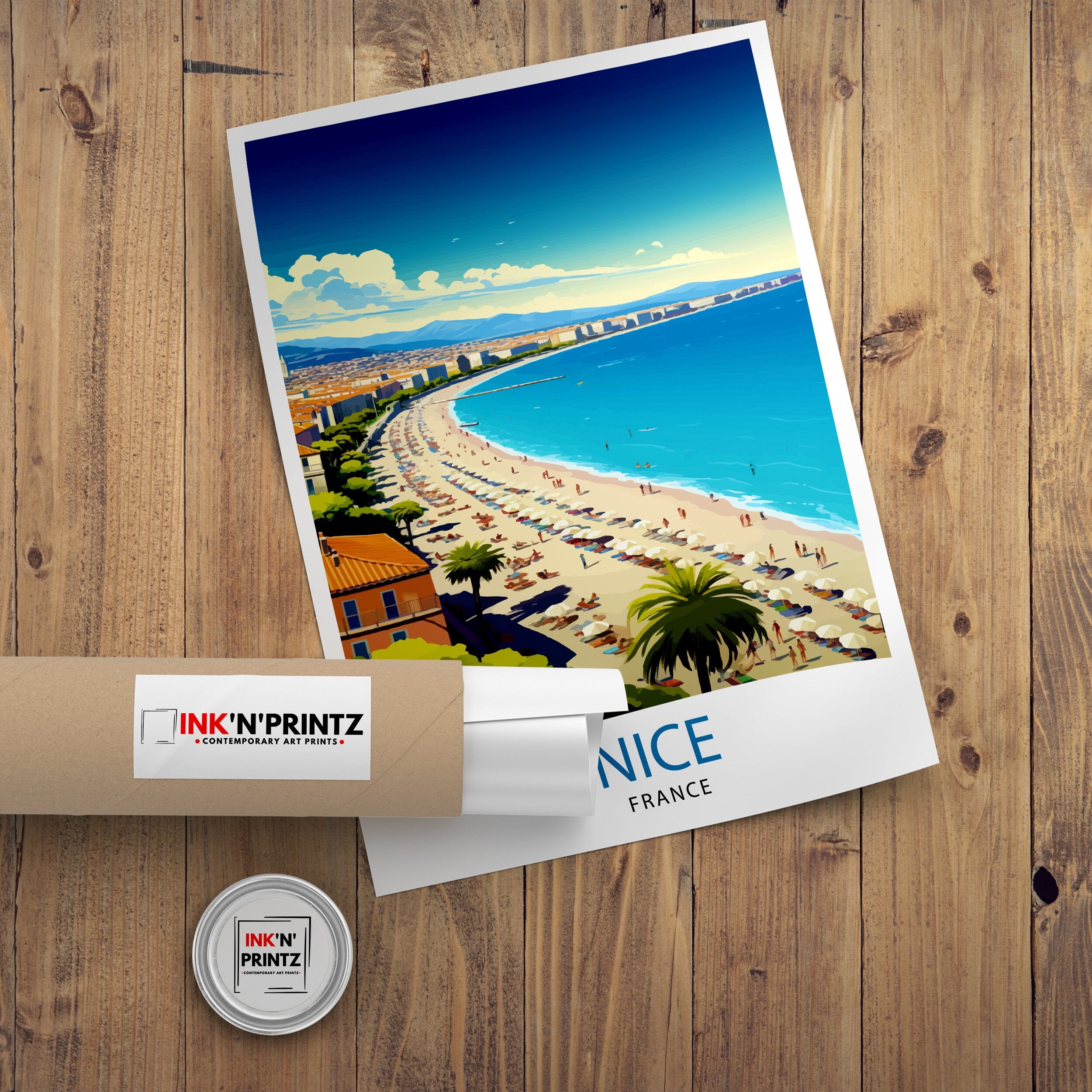 Nice France Travel Print Nice Wall Art Nice Poster French Riviera Decor Nice Art Print Nice Illustration Nice Wall Decor France Print Nice