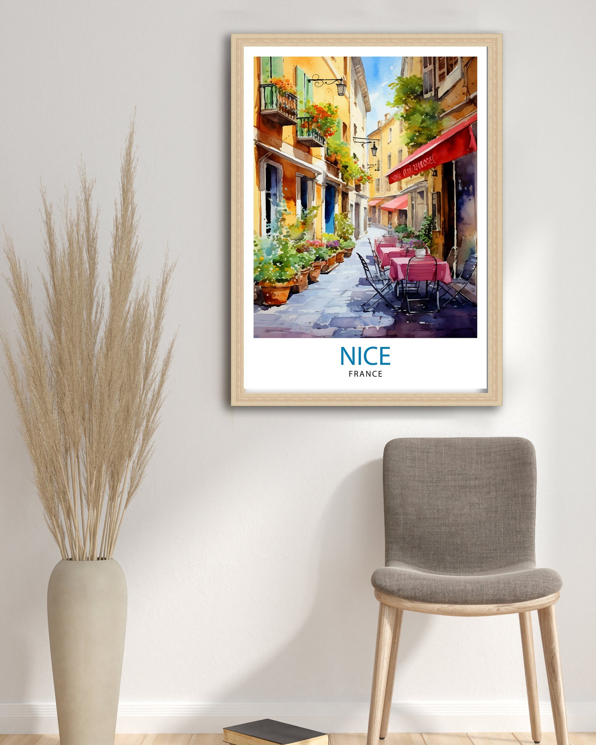 Nice France Travel Print Nice Wall Art Nice Poster French Riviera Decor Nice Art Print Nice Illustration Nice Wall Decor France Print Nice