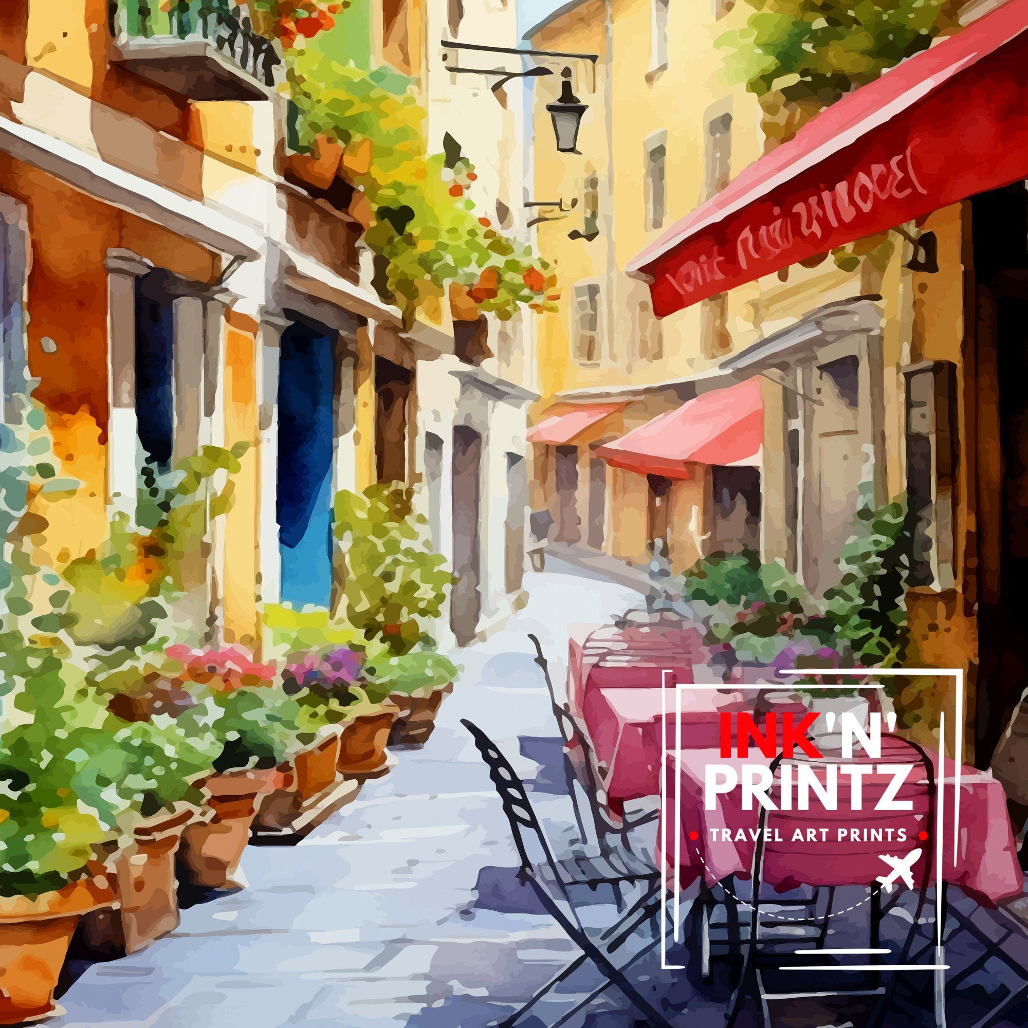 Nice France Travel Print Nice Wall Art Nice Poster French Riviera Decor Nice Art Print Nice Illustration Nice Wall Decor France Print Nice