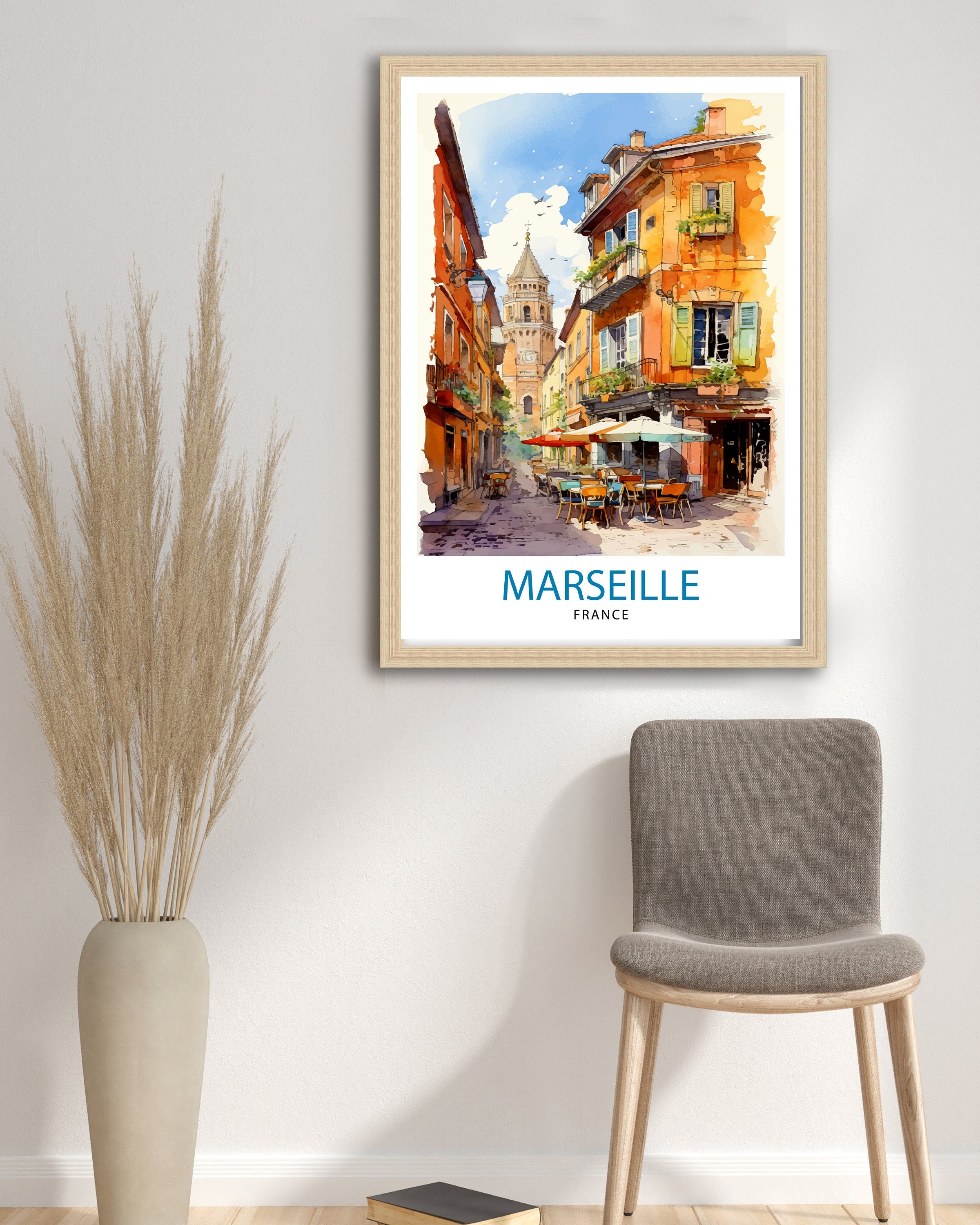 Marseille France Travel Print Marseille Wall Decor Marseille Poster France Travel Prints Marseille Art Print Marseille Illustration