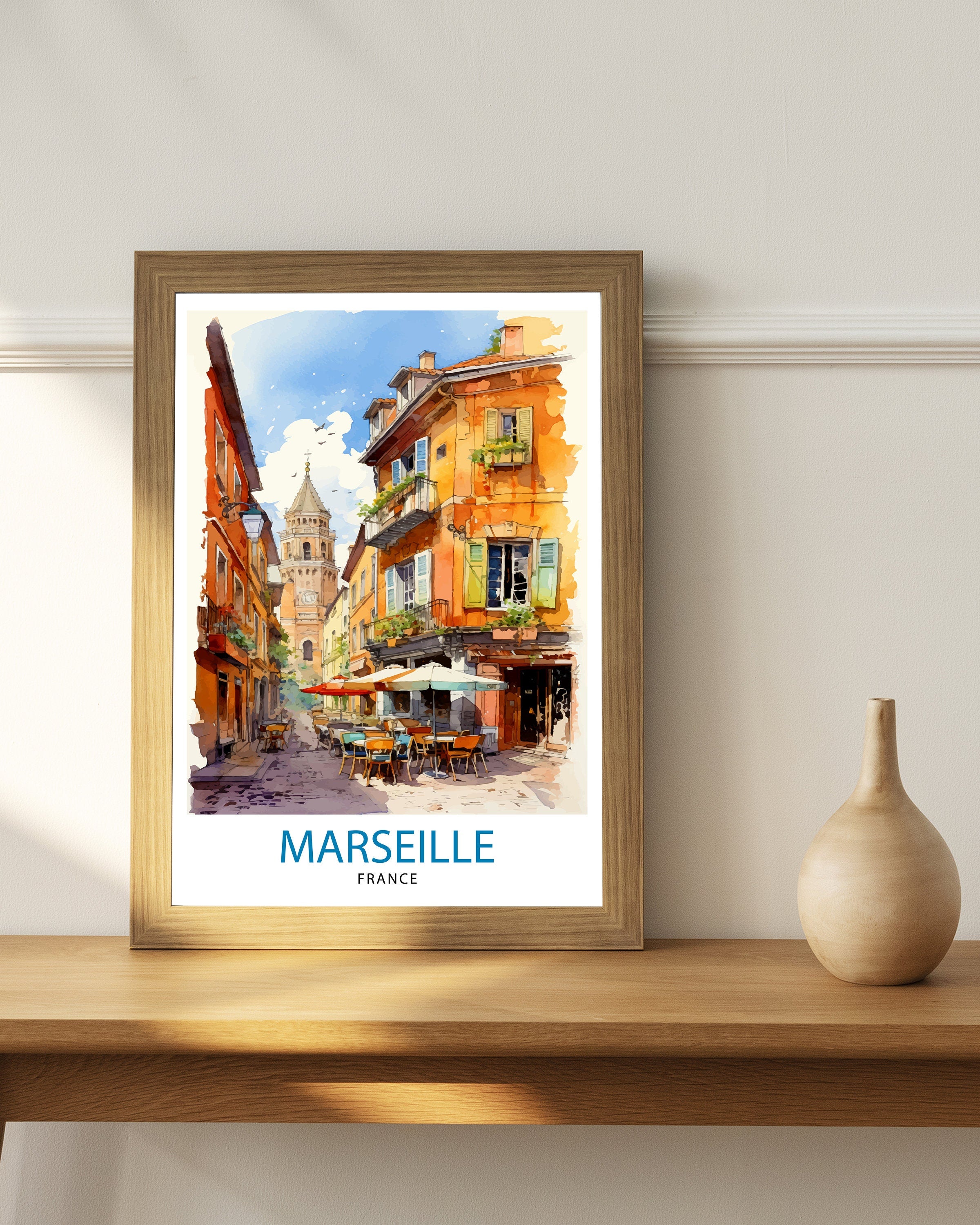 Marseille France Travel Print Marseille Wall Decor Marseille Poster France Travel Prints Marseille Art Print Marseille Illustration