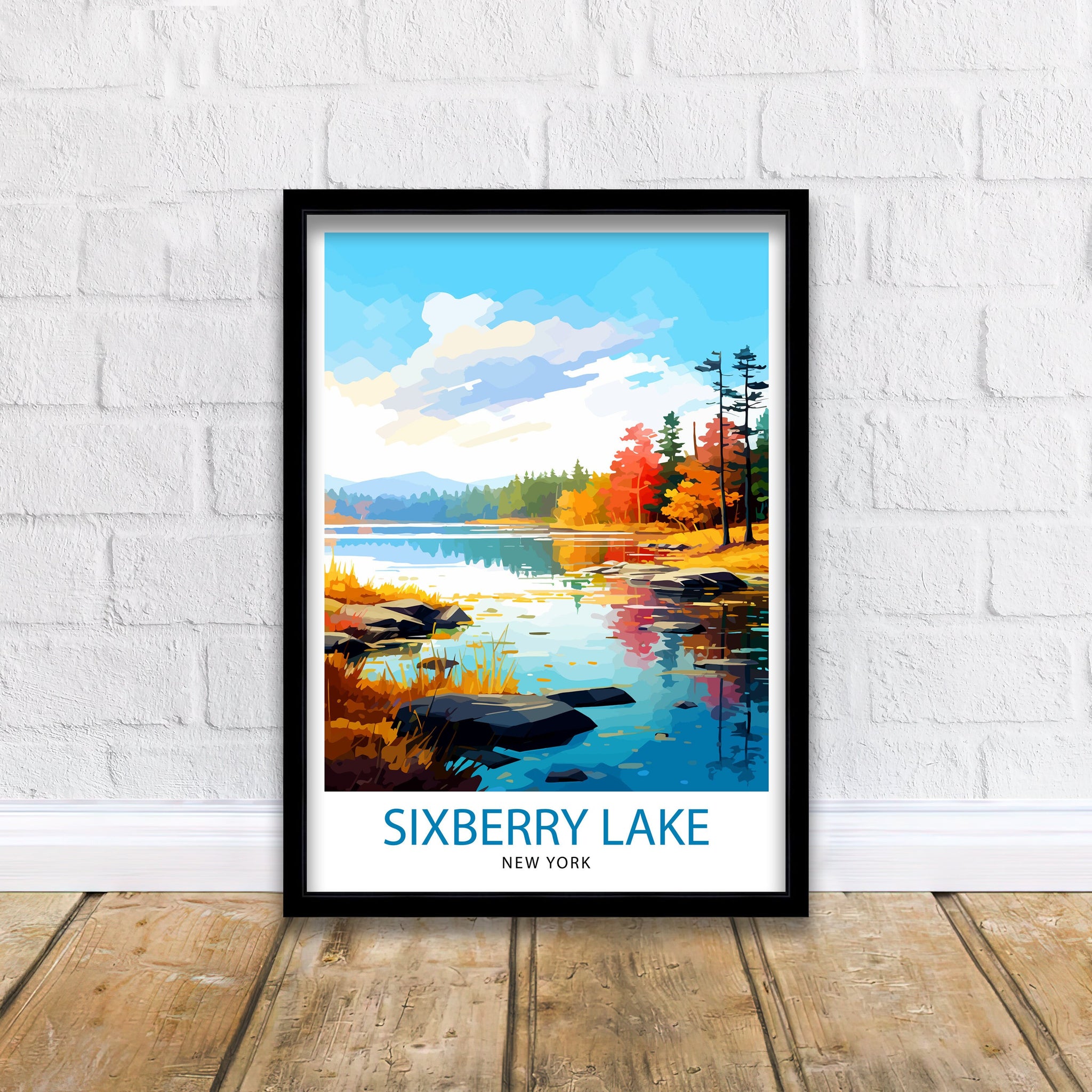 Sixberry Lake France Travel Print France Wall Decor Sixberry Lake Poster French Lake Travel Prints France Art Print Sixberry