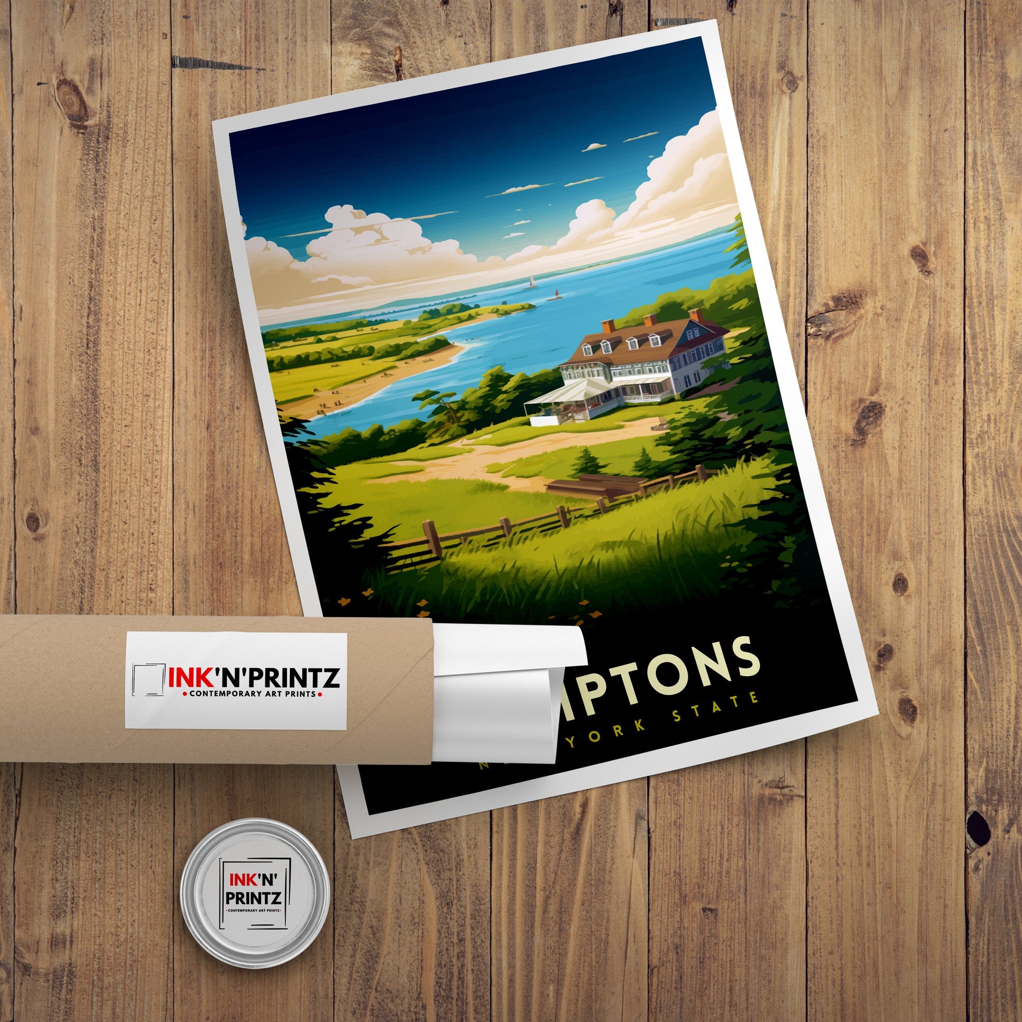 Hamptons New York State Travel Print| Hamptons Wall Decor Hamptons Poster New York State Travel Prints Hamptons Art Print Hamptons