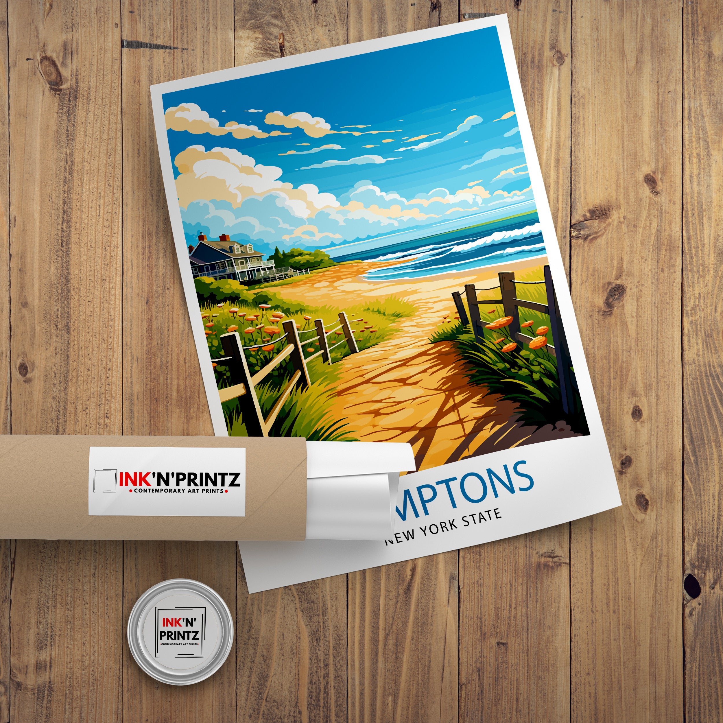 Hamptons New York State Travel Print| Hamptons Wall Decor Hamptons Poster New York State Travel Prints Hamptons Art Print Hamptons