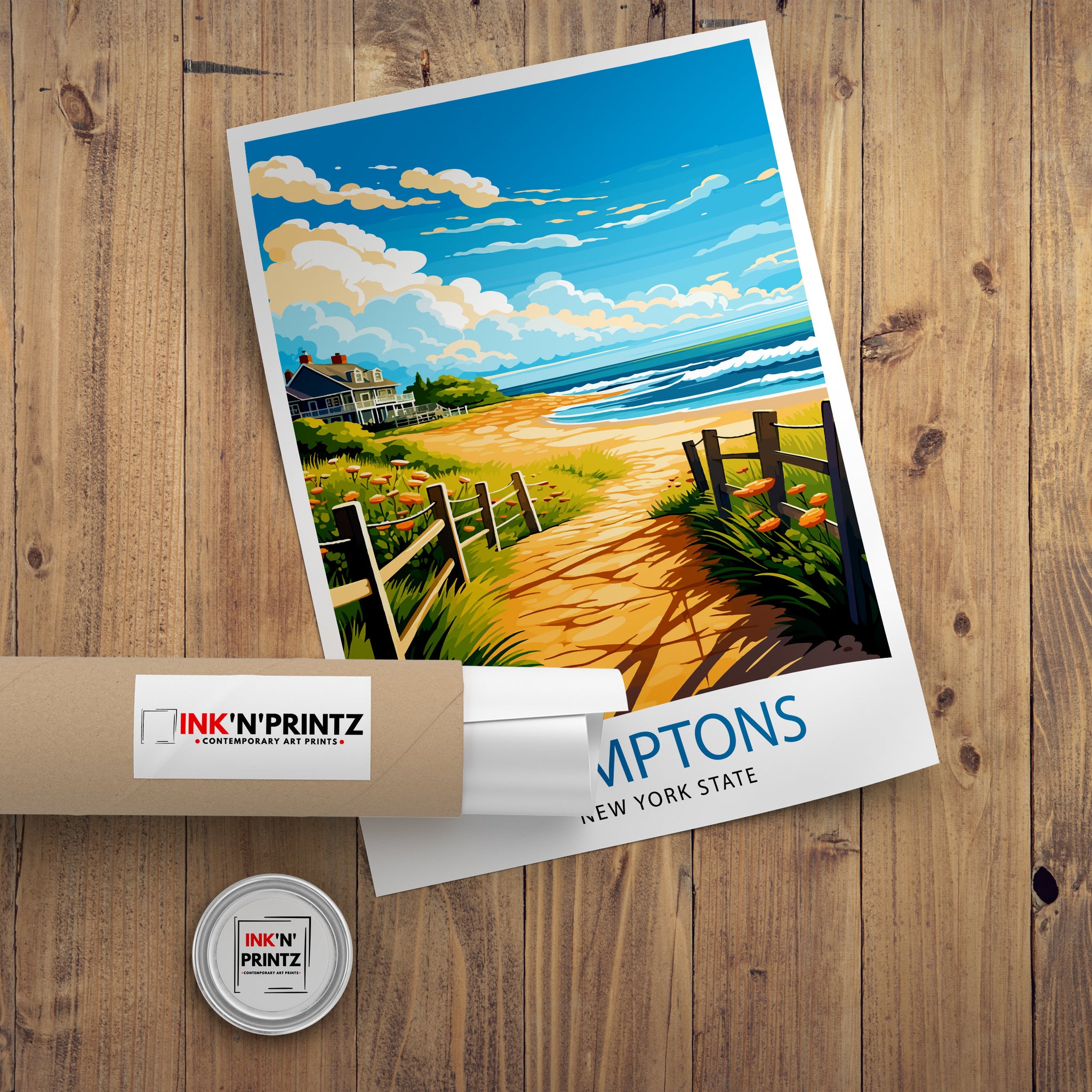Hamptons New York State Travel Print| Hamptons Wall Decor Hamptons Poster New York State Travel Prints Hamptons Art Print Hamptons