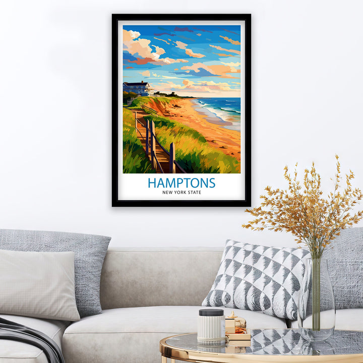 Hamptons New York State Travel Poster