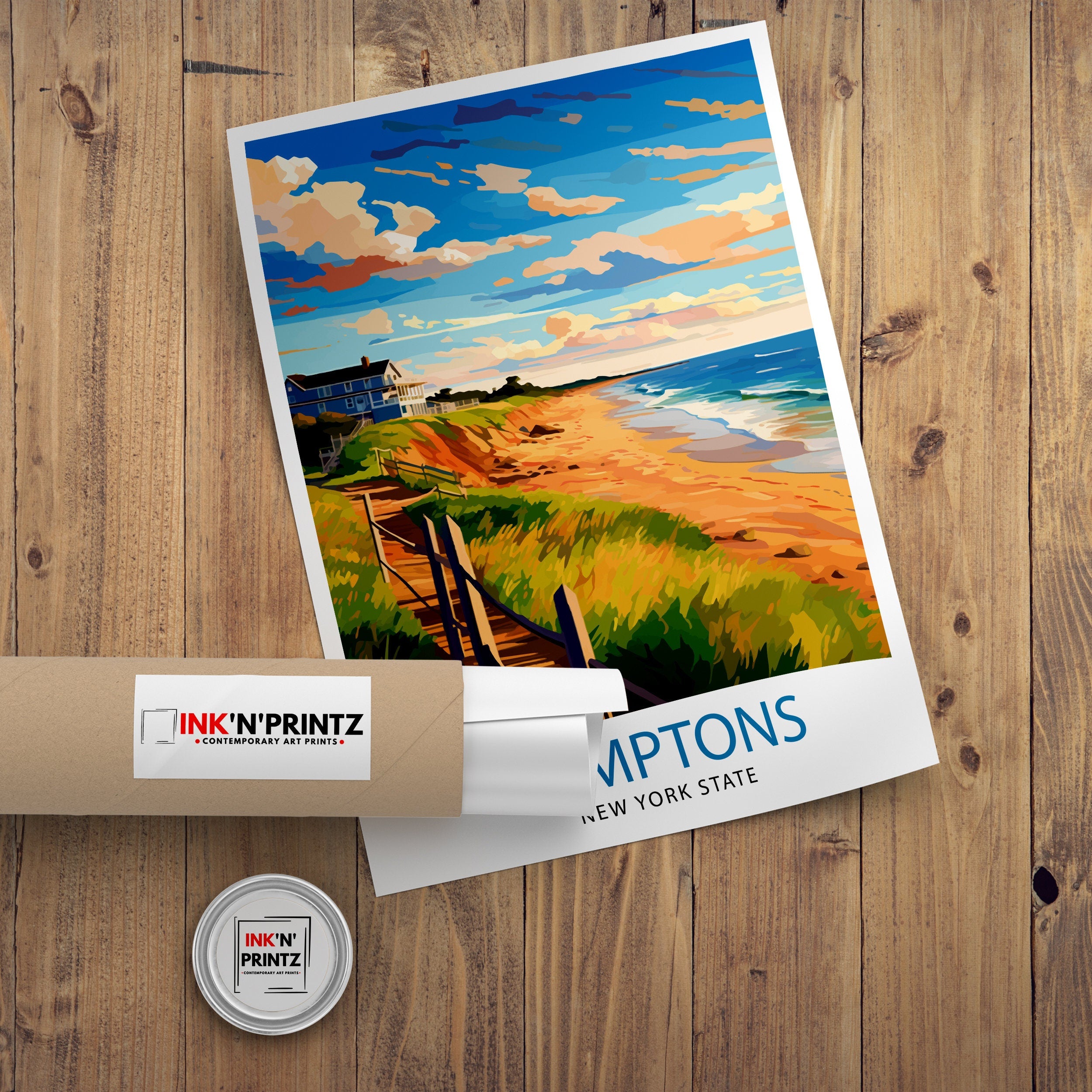 Hamptons New York State Travel Print| Hamptons Wall Decor Hamptons Poster New York State Travel Prints Hamptons Art Print Hamptons