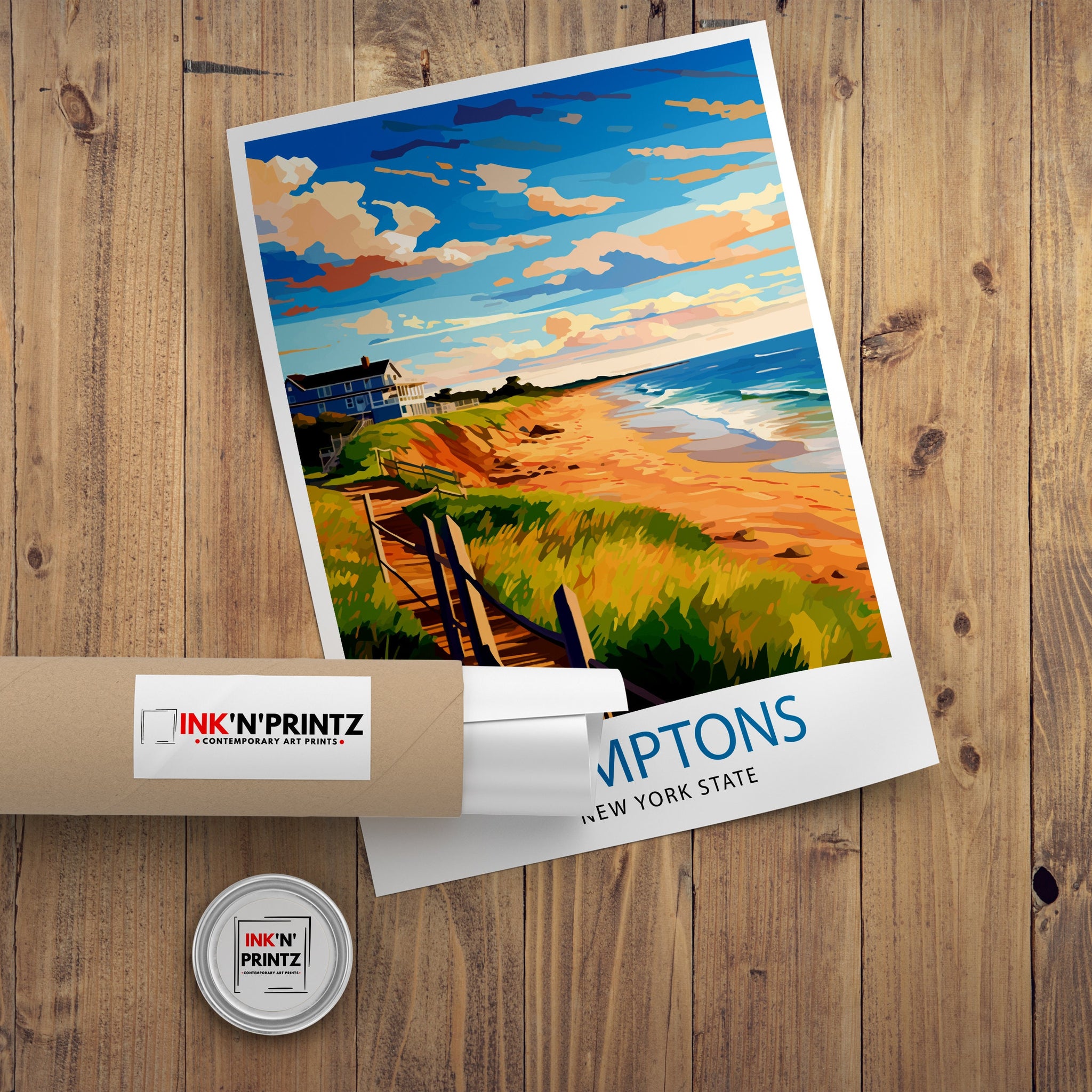 Hamptons New York State Travel Print| Hamptons Wall Decor Hamptons Poster New York State Travel Prints Hamptons Art Print Hamptons