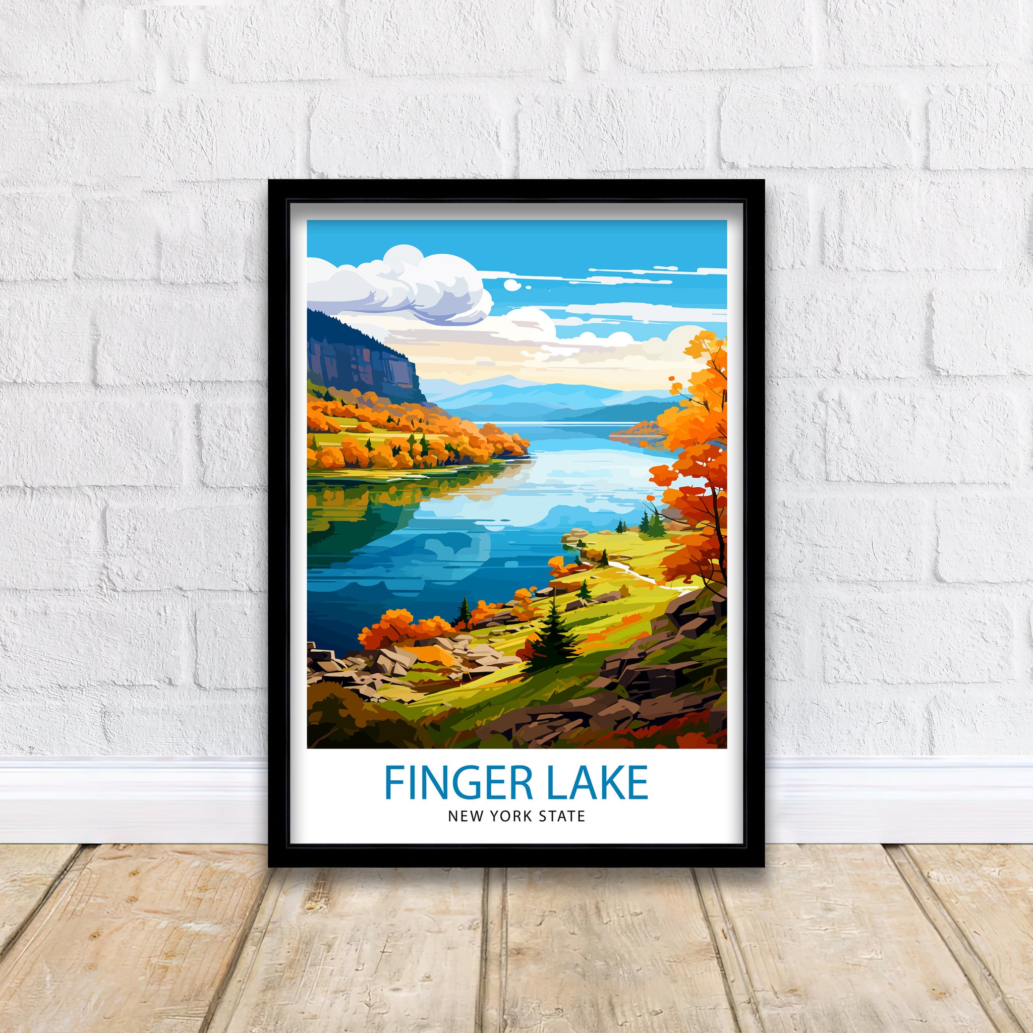 Finger Lakes New York State Travel Print| Finger Lakes Wall Decor Finger Lakes Poster New York State Travel Prints Finger Lakes Art Print