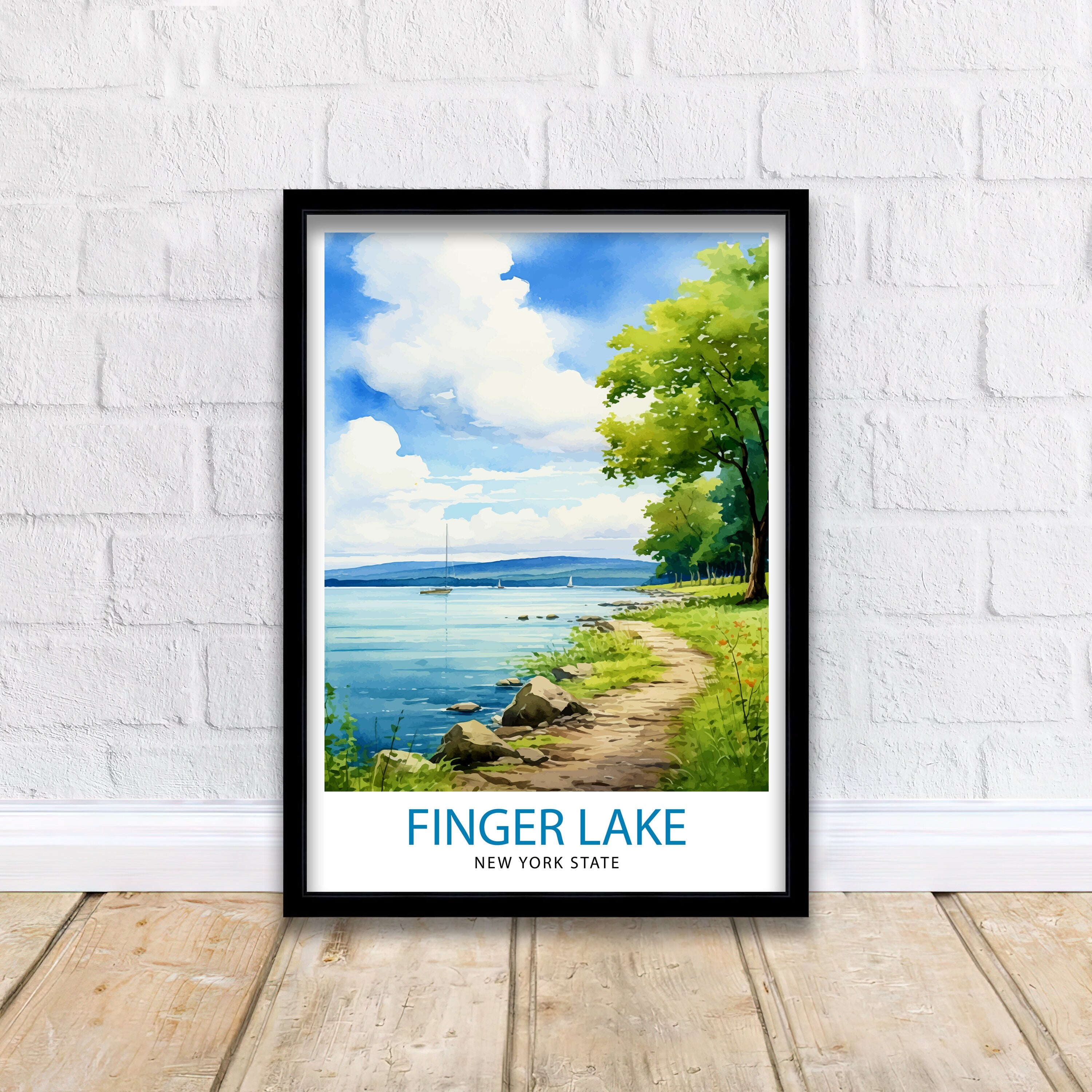 Finger Lakes New York State Travel Print| Finger Lakes Wall Decor Finger Lakes Poster New York State Travel Prints Finger Lakes Art Print
