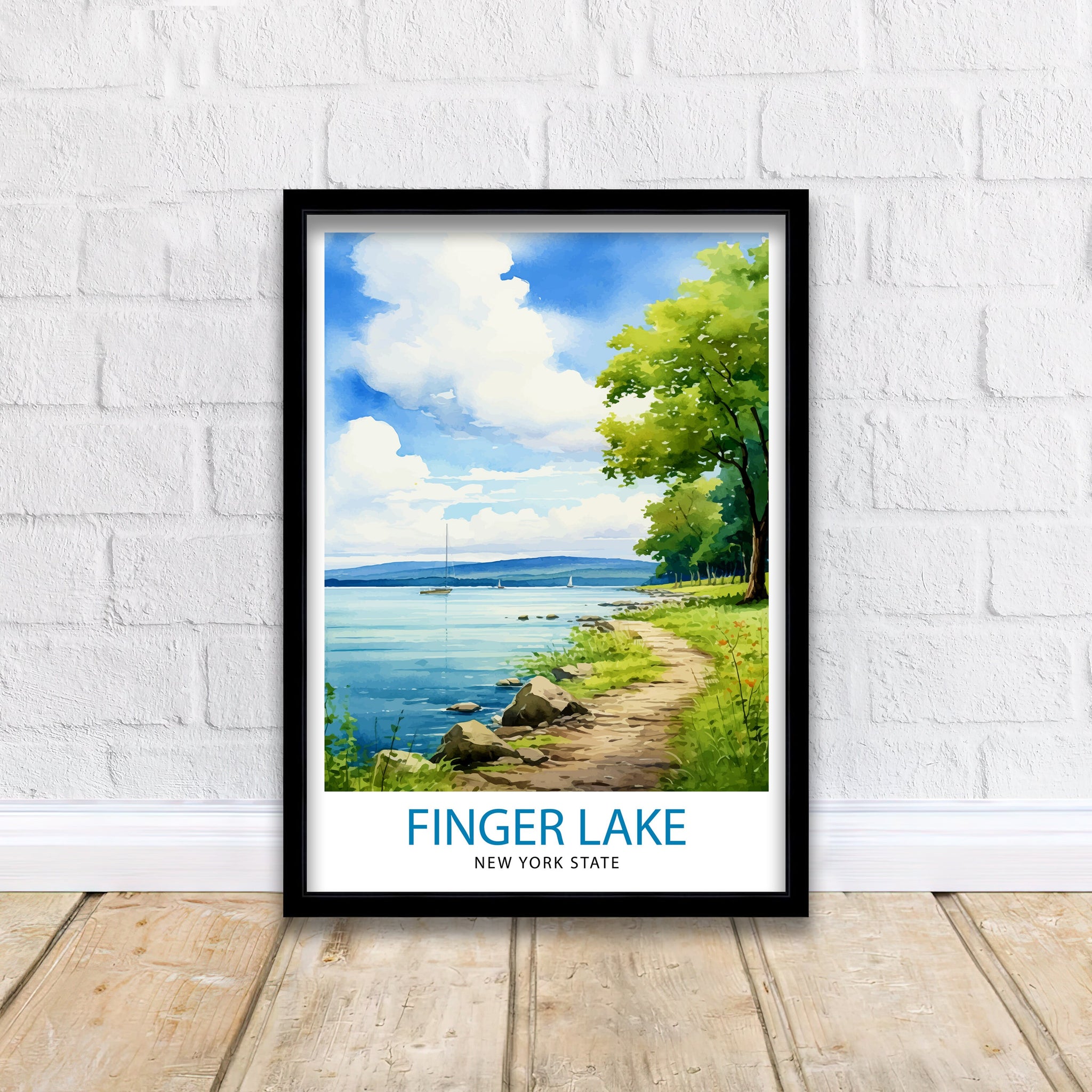 Finger Lakes New York State Travel Print| Finger Lakes Wall Decor Finger Lakes Poster New York State Travel Prints Finger Lakes Art Print