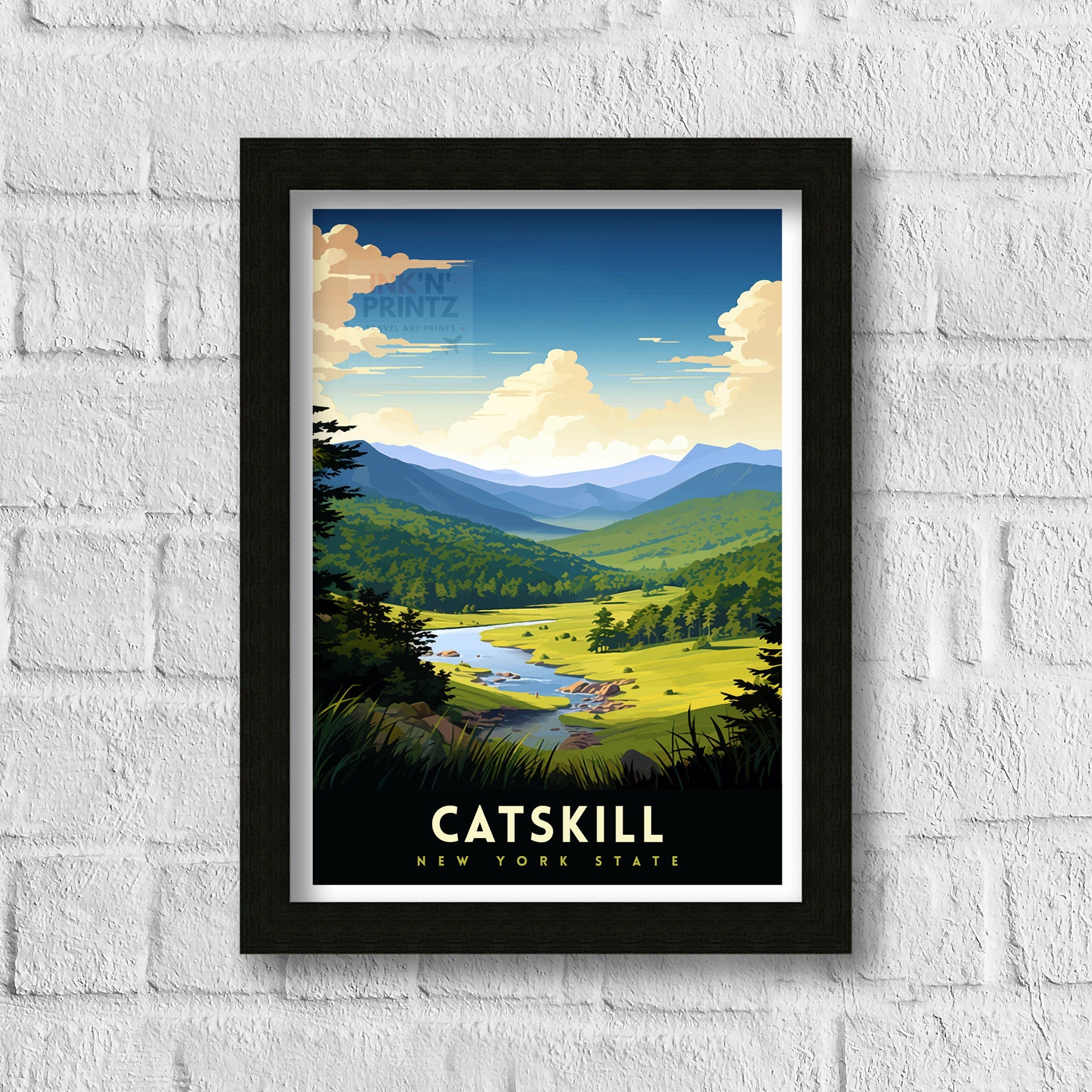 Catskill Mountains New York State Travel Print Catskill Wall Decor Catskill Mountains Poster New York State Travel Prints Catskill Art Print