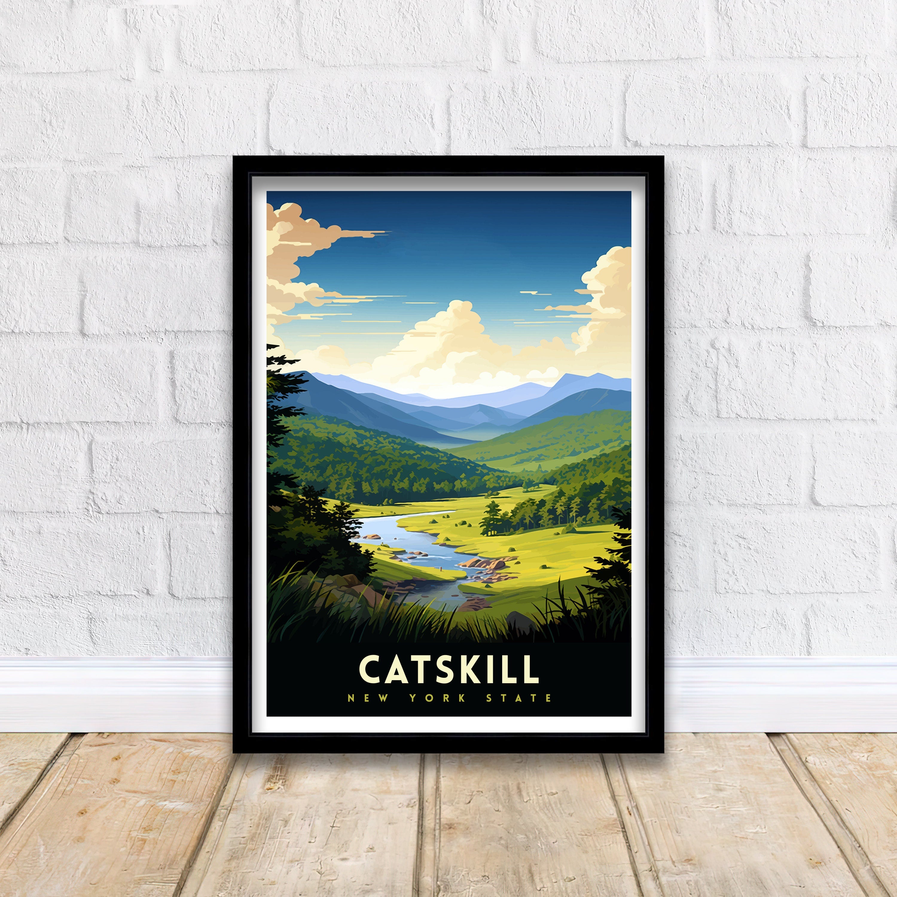 Catskill Mountains New York State Travel Print Catskill Wall Decor Catskill Mountains Poster New York State Travel Prints Catskill Art Print