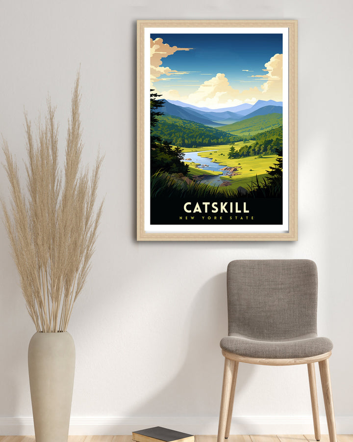 Catskill Mountains New York State Travel Poster Catskill