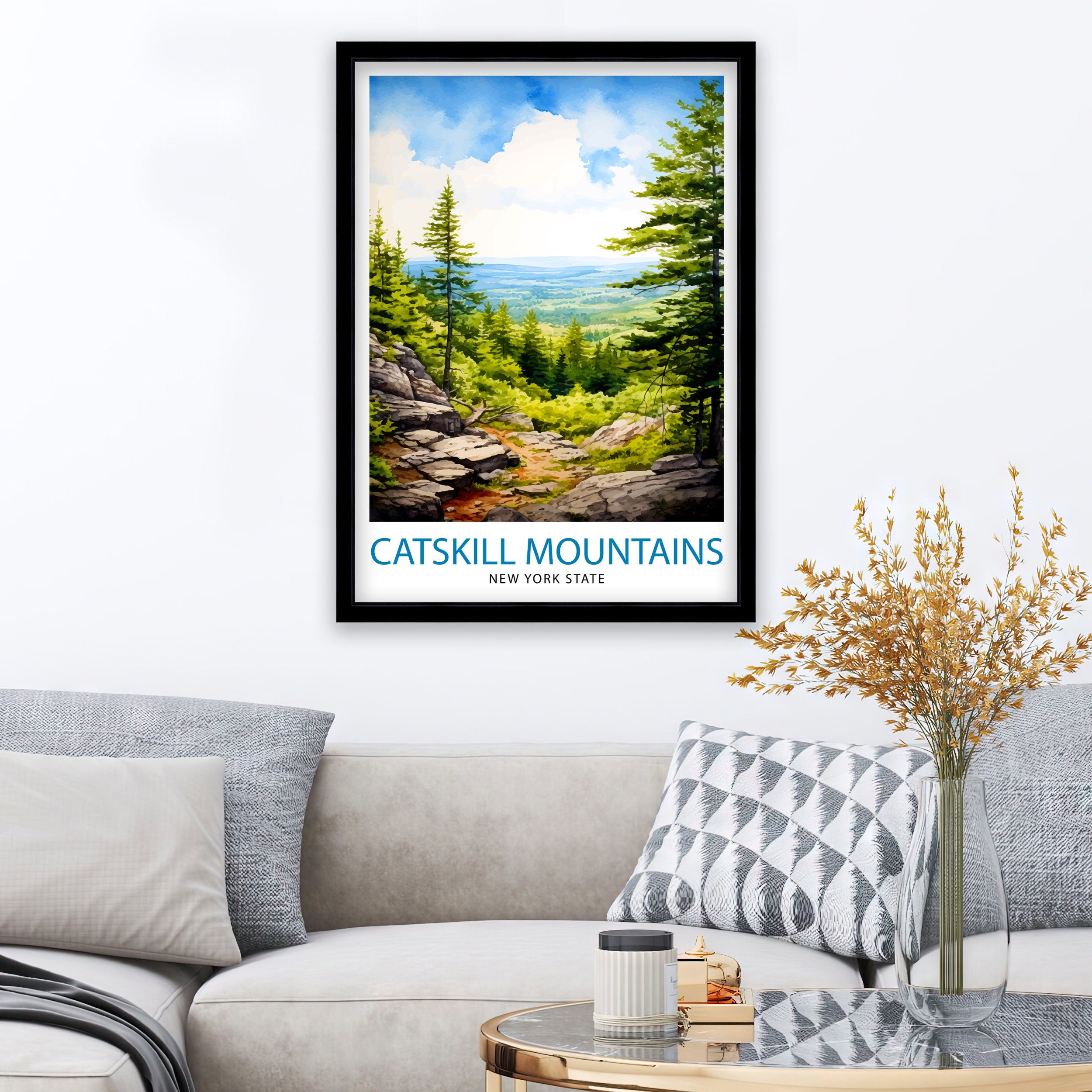 Catskill Mountains Travel Poster, New York State Art Print