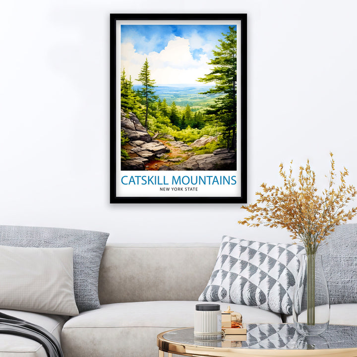 Catskill Mountains New York State Travel Poster Catskill