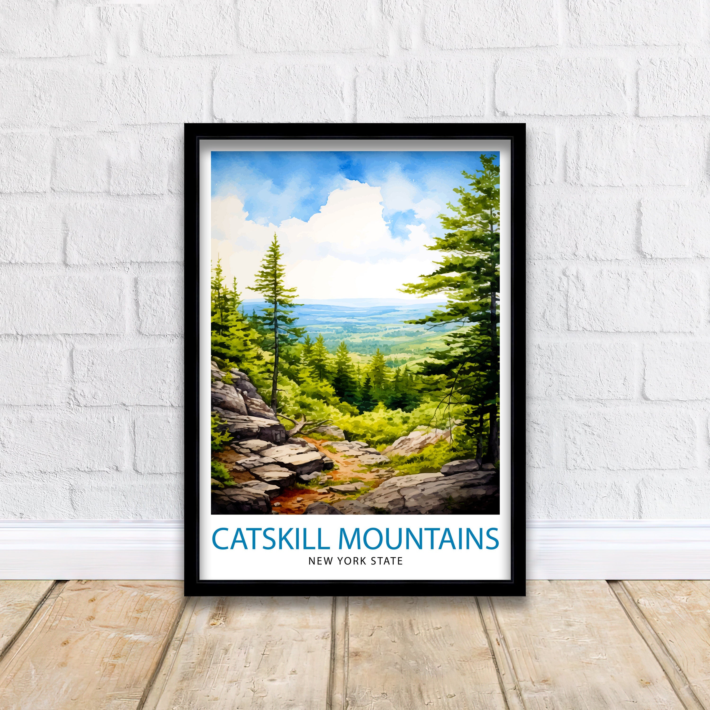 Catskill Mountains Travel Poster, New York State Art Print