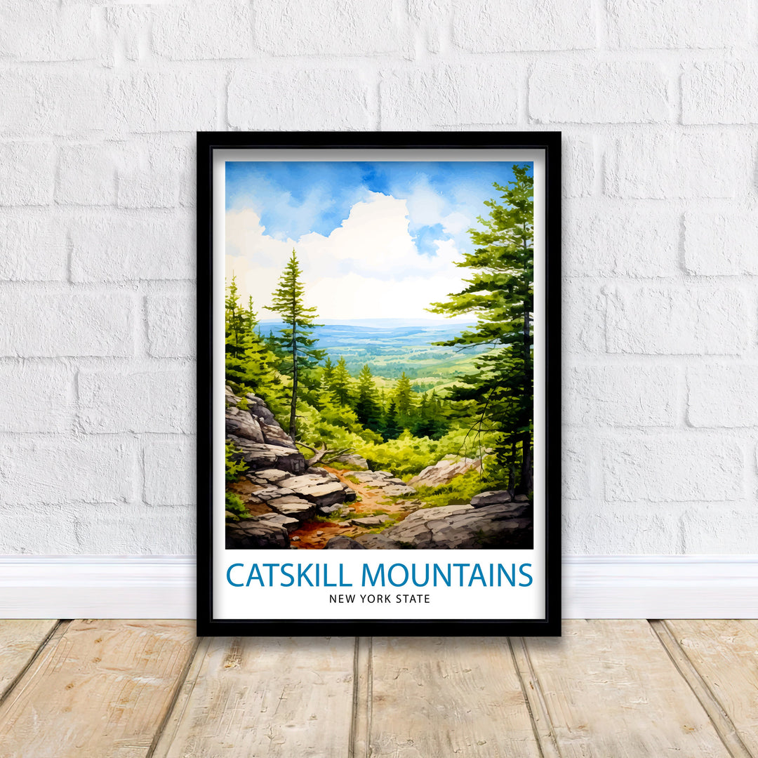 Catskill Mountains New York State Travel Poster Catskill