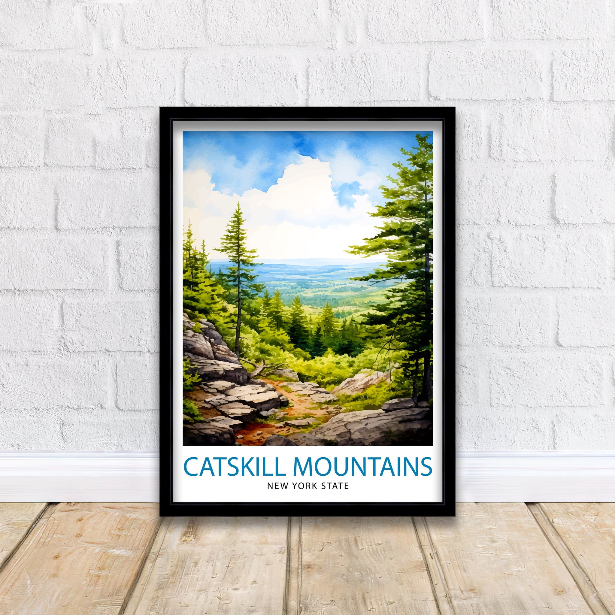 Catskill Mountains Travel Poster, New York State Art Print