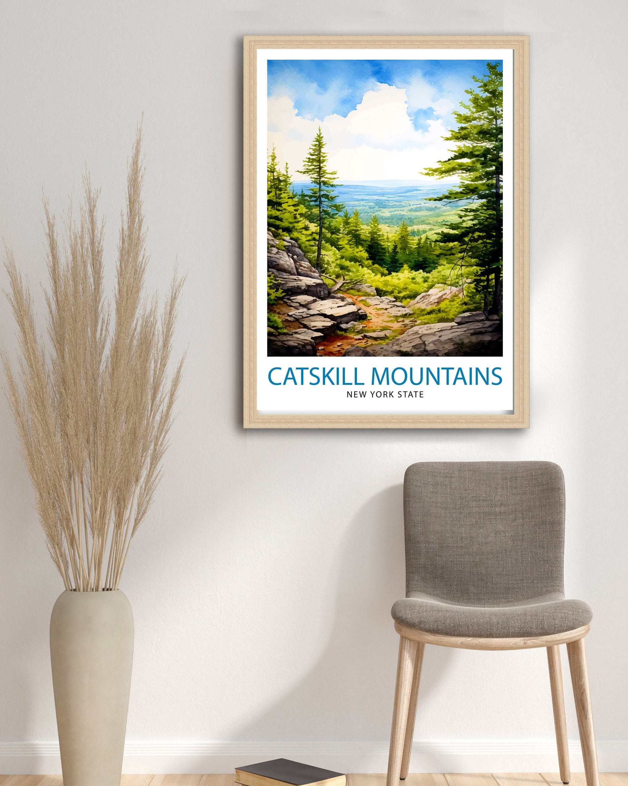 Catskill Mountains Travel Poster, New York State Art Print