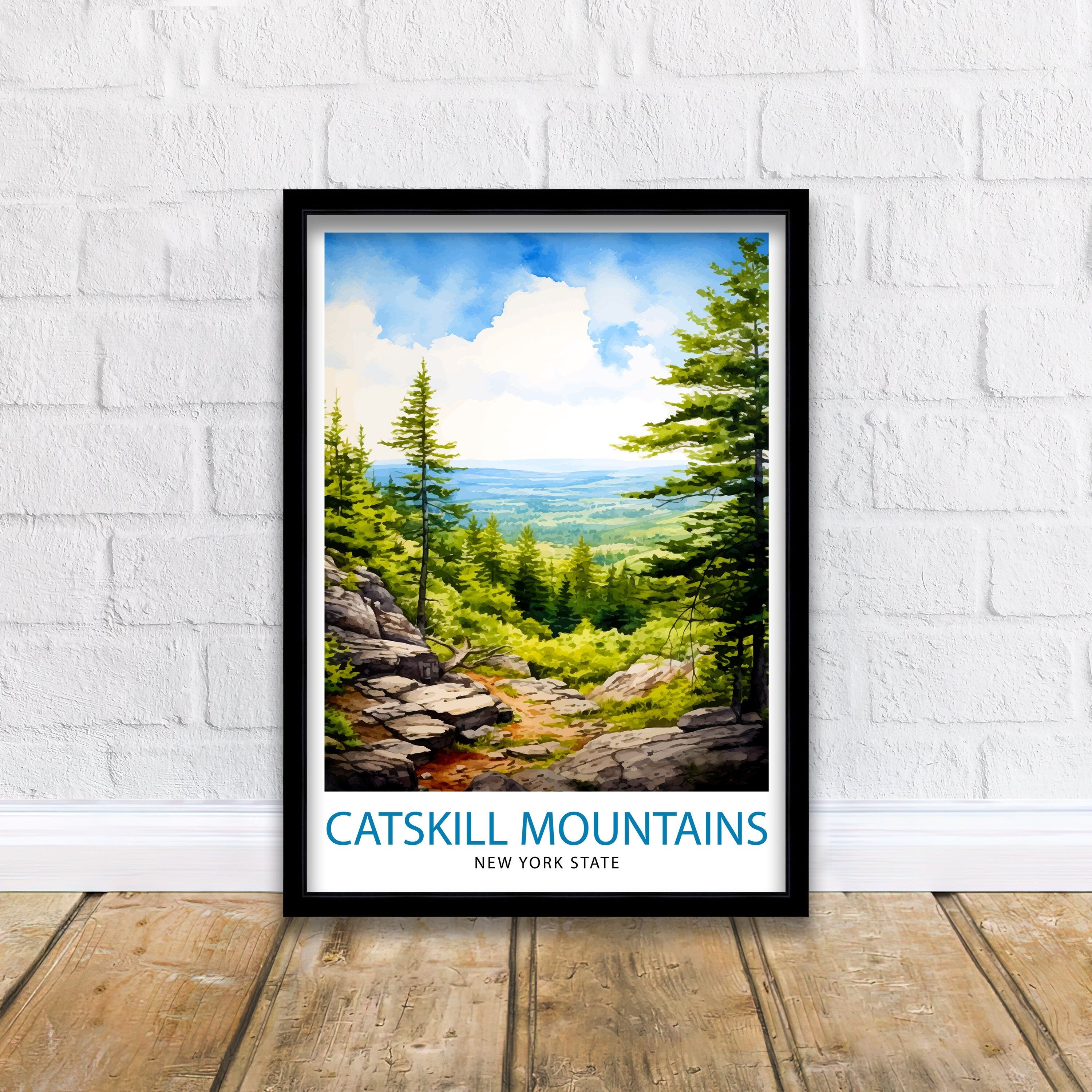 Catskill Mountains Travel Poster, New York State Art Print
