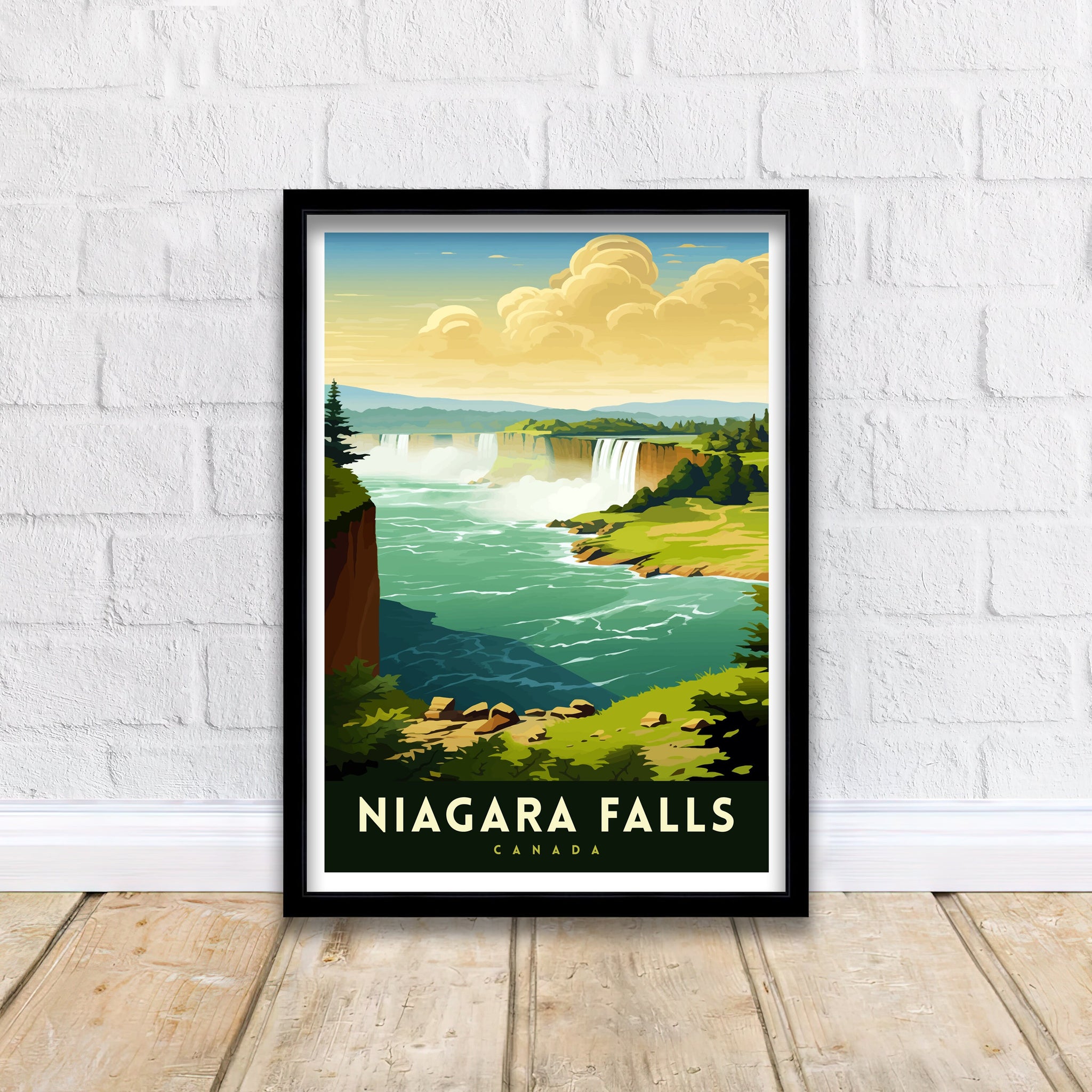 Niagara Falls Travel Print Waterfall Wall Decor Niagara Falls Poster Natural Wonder Travel Prints Niagara Falls Art Print Waterfall