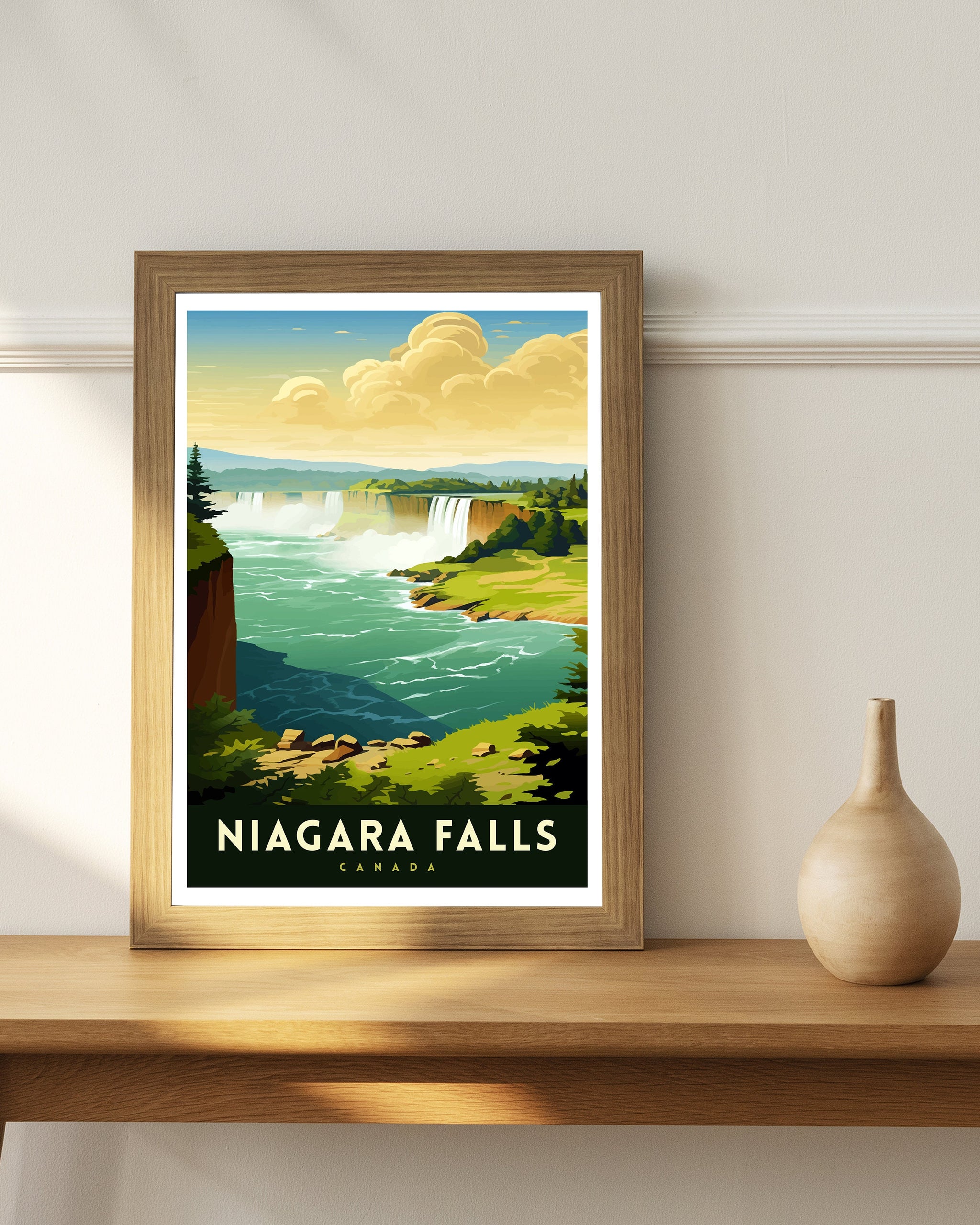 Niagara Falls Travel Print Waterfall Wall Decor Niagara Falls Poster Natural Wonder Travel Prints Niagara Falls Art Print Waterfall