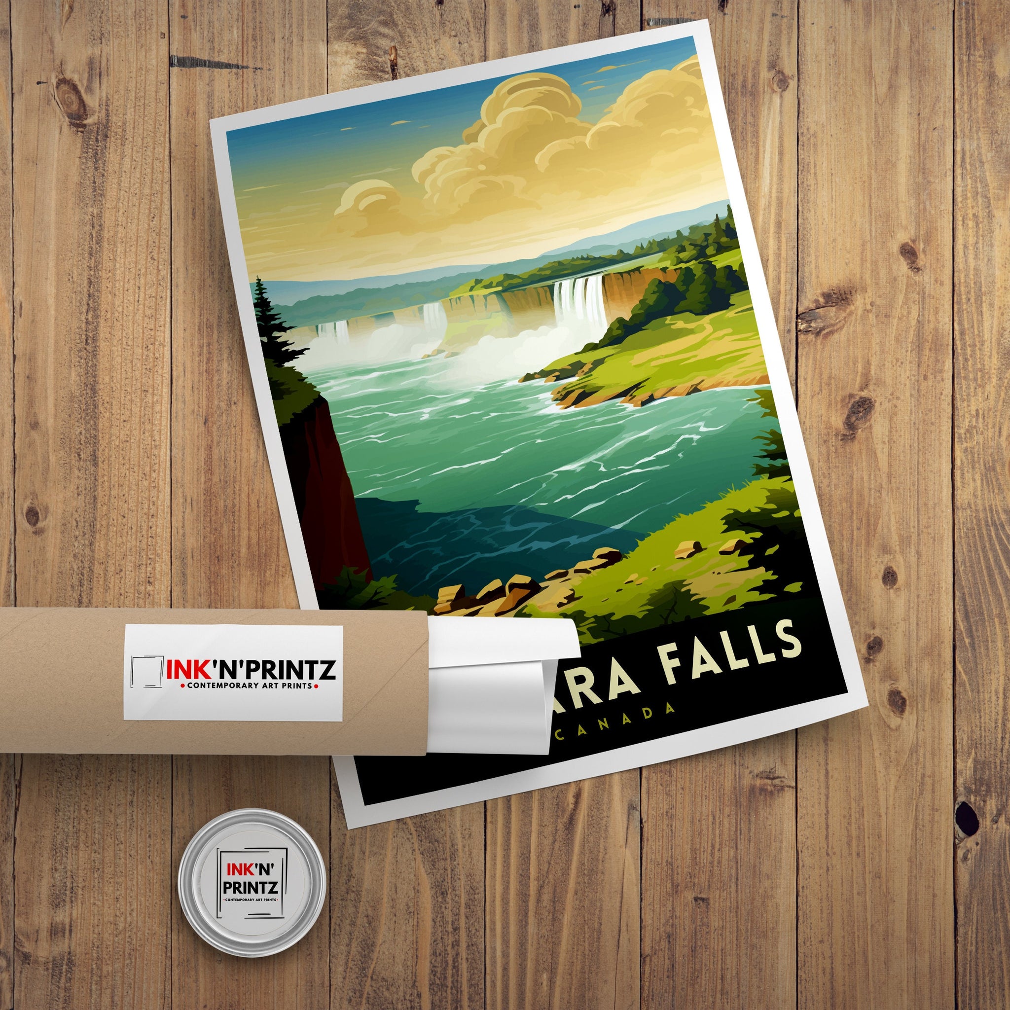 Niagara Falls Travel Print Waterfall Wall Decor Niagara Falls Poster Natural Wonder Travel Prints Niagara Falls Art Print Waterfall