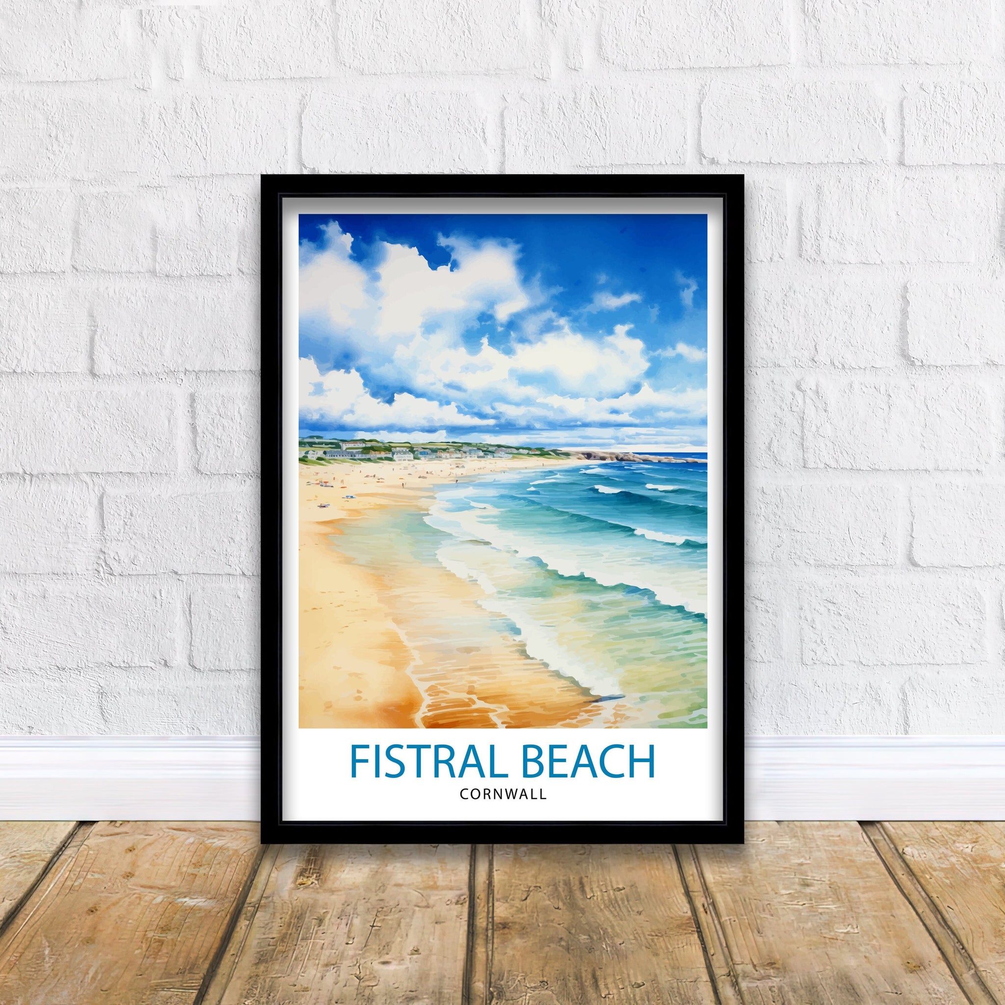 Fistral Beach Cornwall Travel Print Cornwall Wall Decor Fistral Beach Poster Beach Travel Prints Cornwall Art Print Fistral Beach