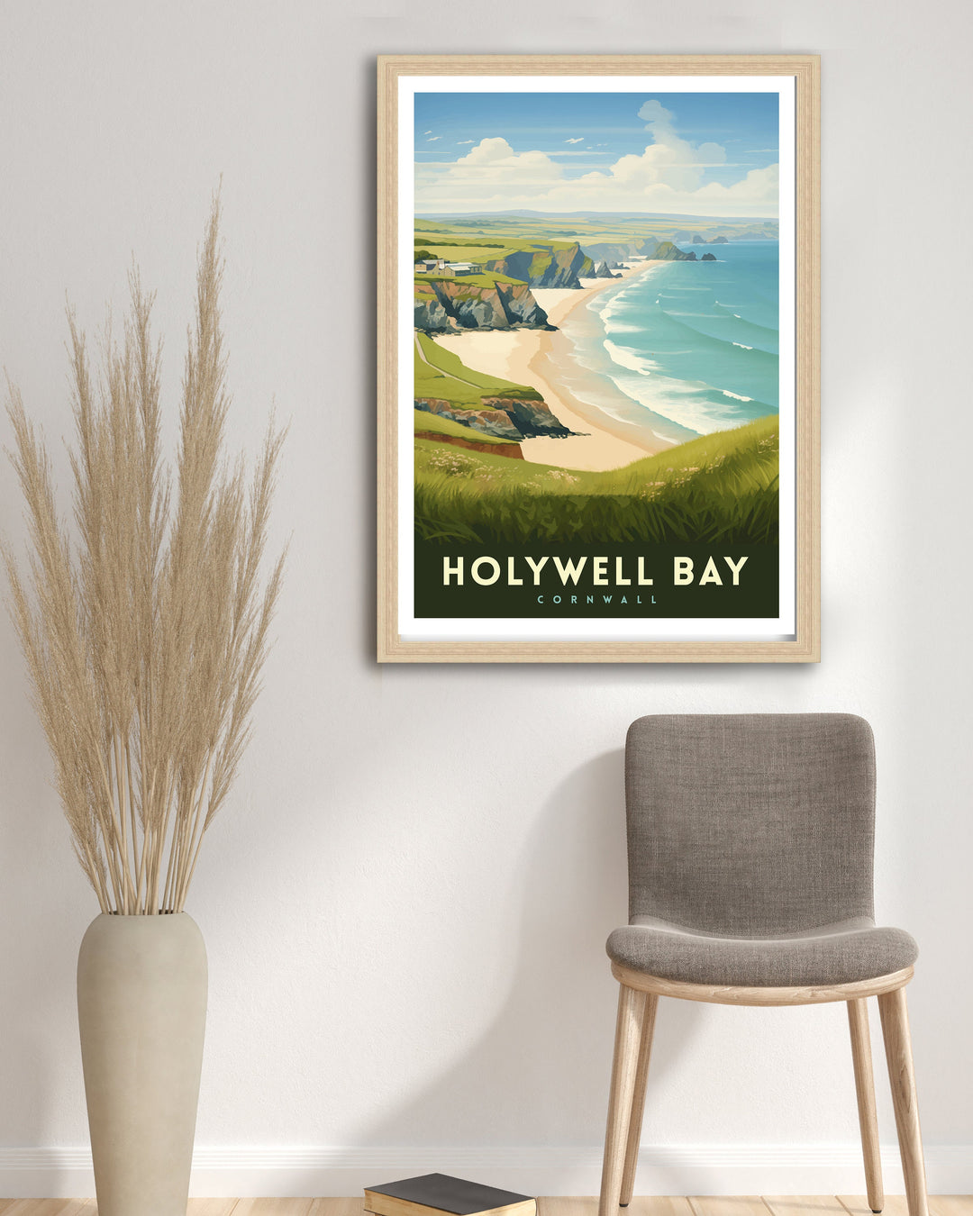 Holywell Bay Cornwall Travel Poster Cornwall