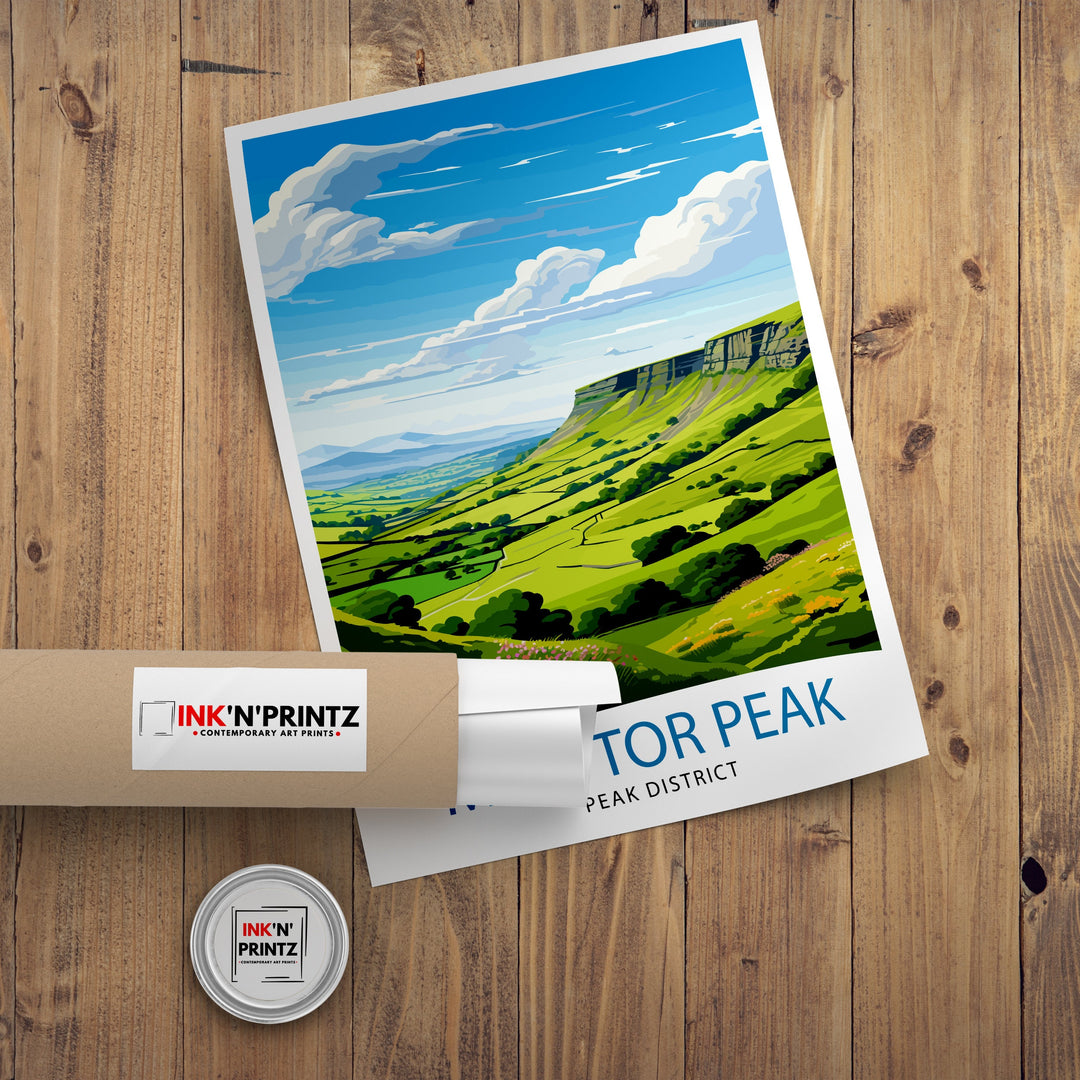 Mam Tor Peak District Travel Poster Peak District