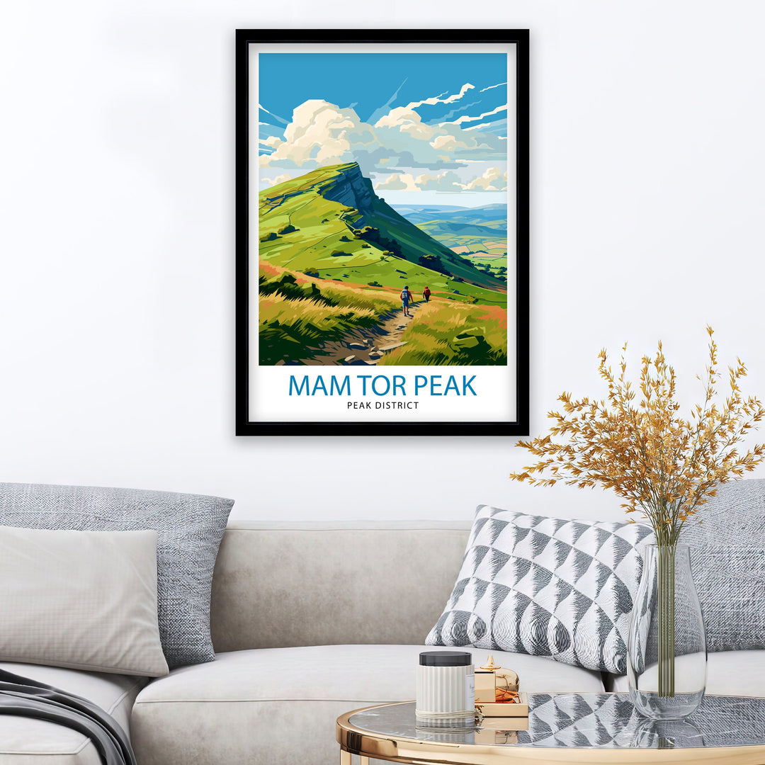 Mam Tor Peak District Travel Poster Peak District