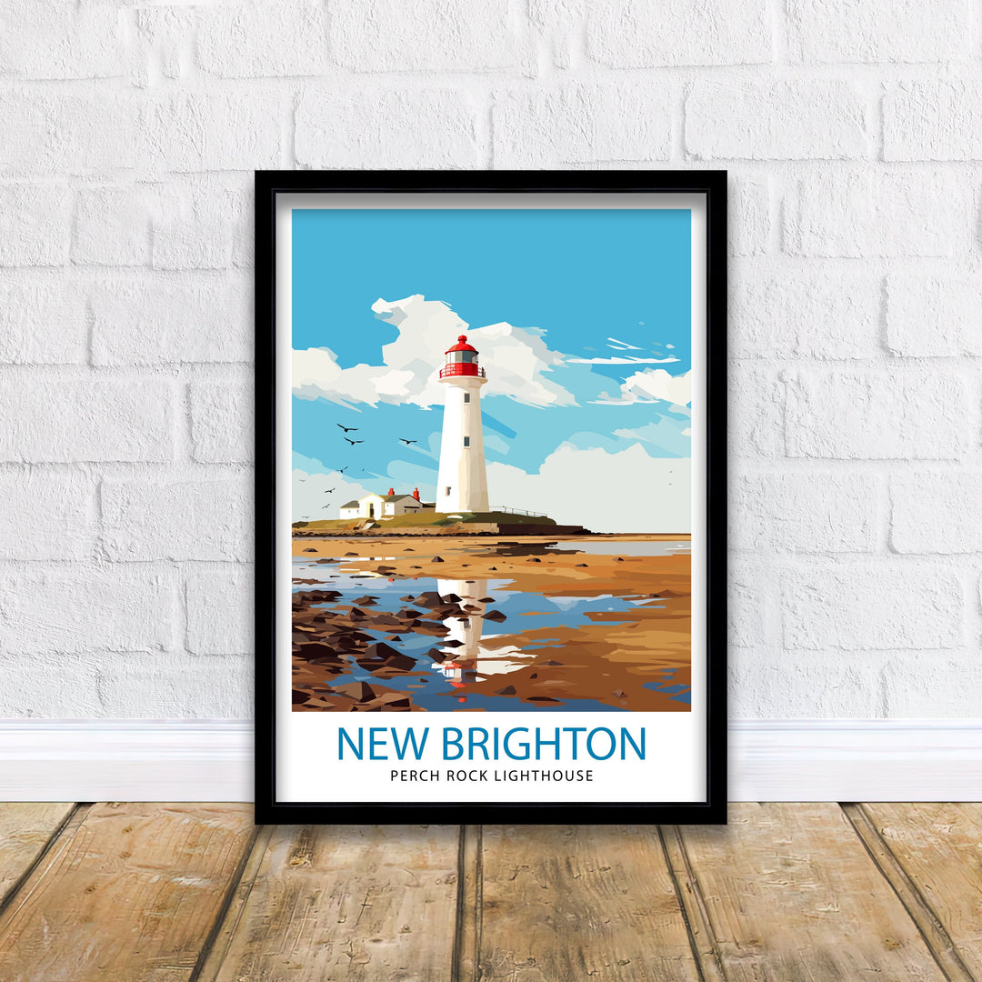 Perch Rock Lighthouse Poster New Brighton Nautical