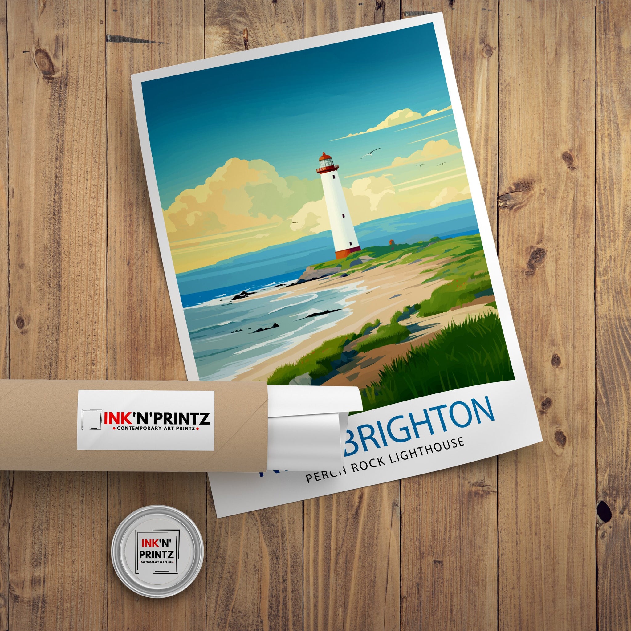 Perch Rock Lighthouse Print New Brighton Nautical Wall Decor Lighthouse Poster Maritime Art Print Coastal Home Decor Gift for Lighthouse