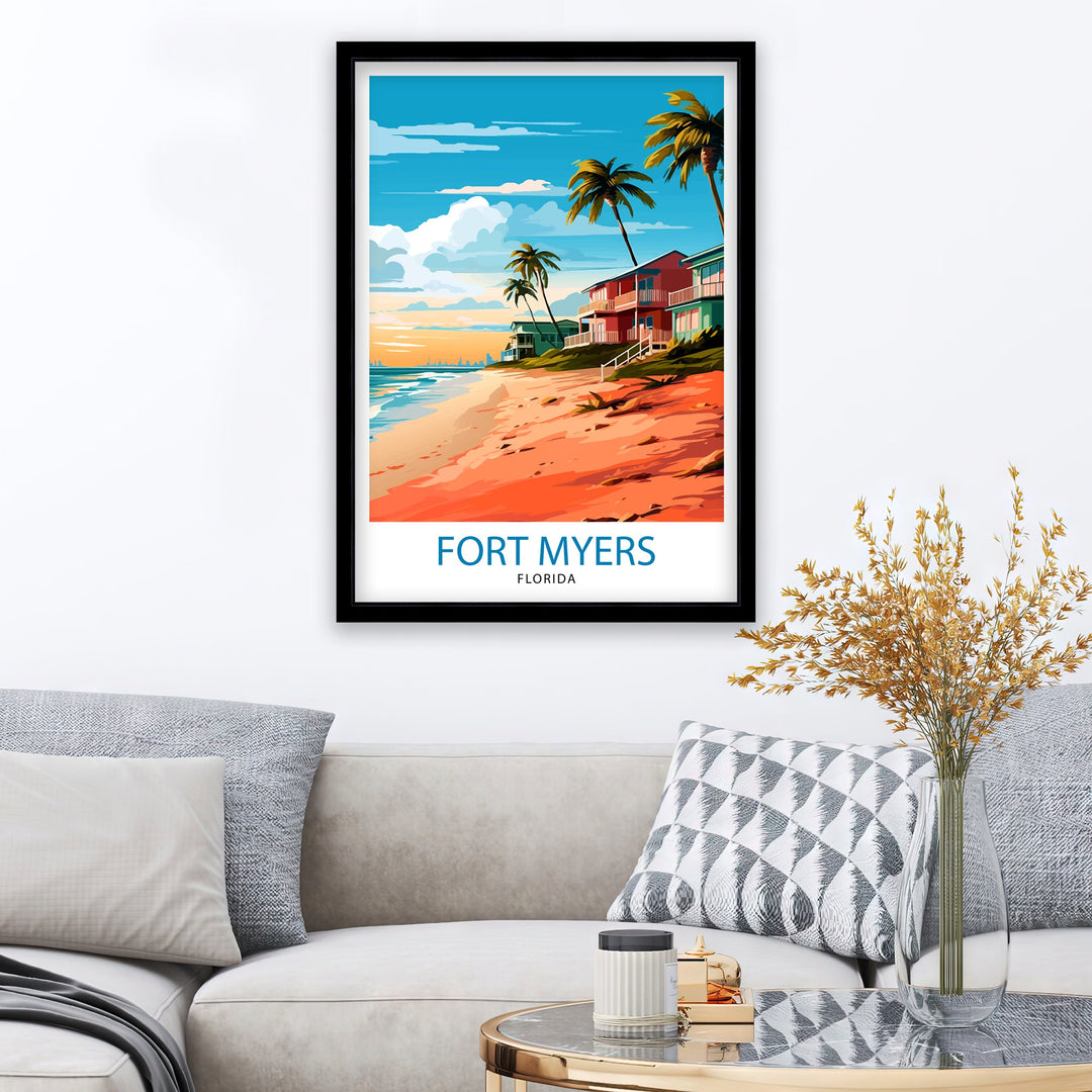 Fort Myers Beach Florida Travel Poster Florida