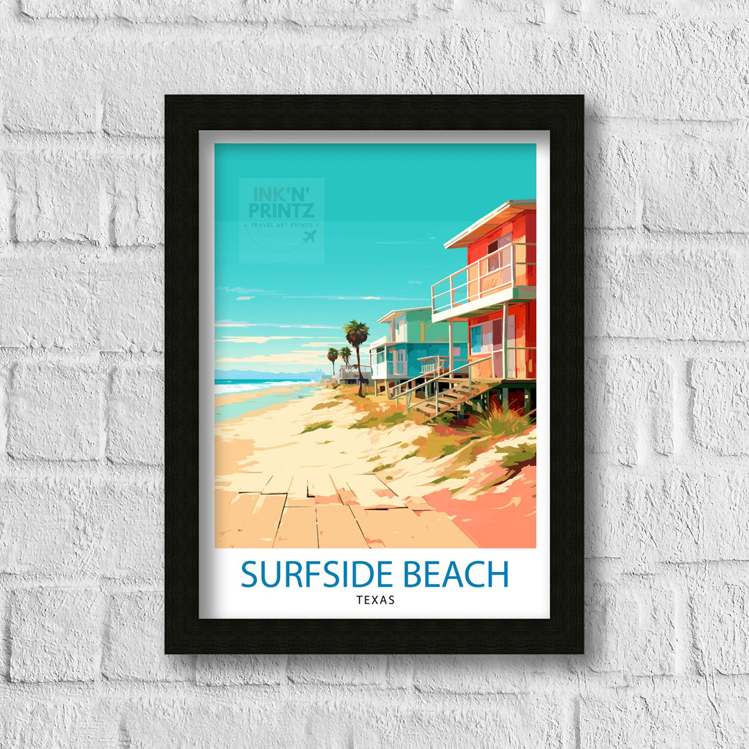 Surfside Beach Texas Travel Poster