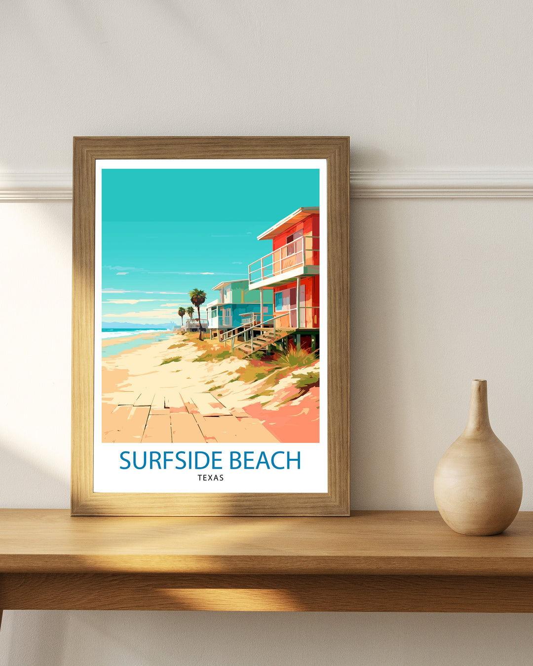 Surfside Beach Texas Travel Poster