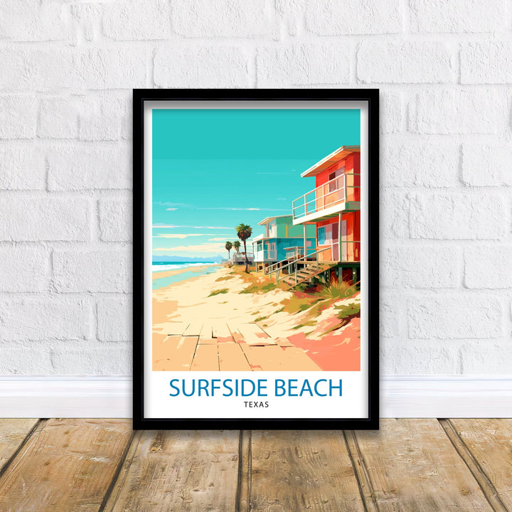 Surfside Beach Texas Travel Poster