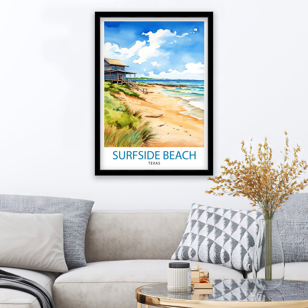 Surfside Beach Texas Travel Poster