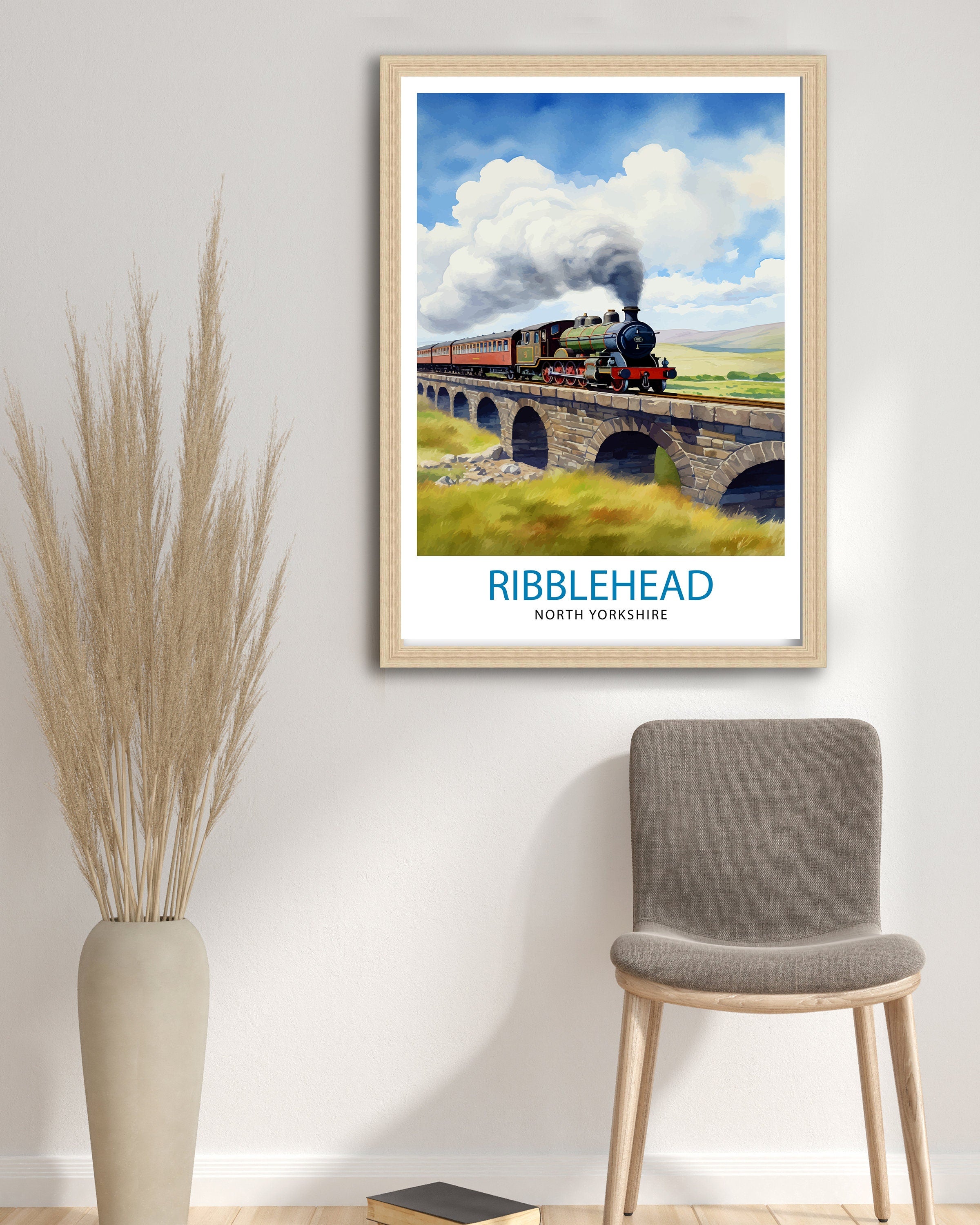 Ribblehead Viaduct Landscape Print Yorkshire Dales Wall Art Ribblehead Viaduct Poster UK Travel Prints Yorkshire Art Print Ribblehead