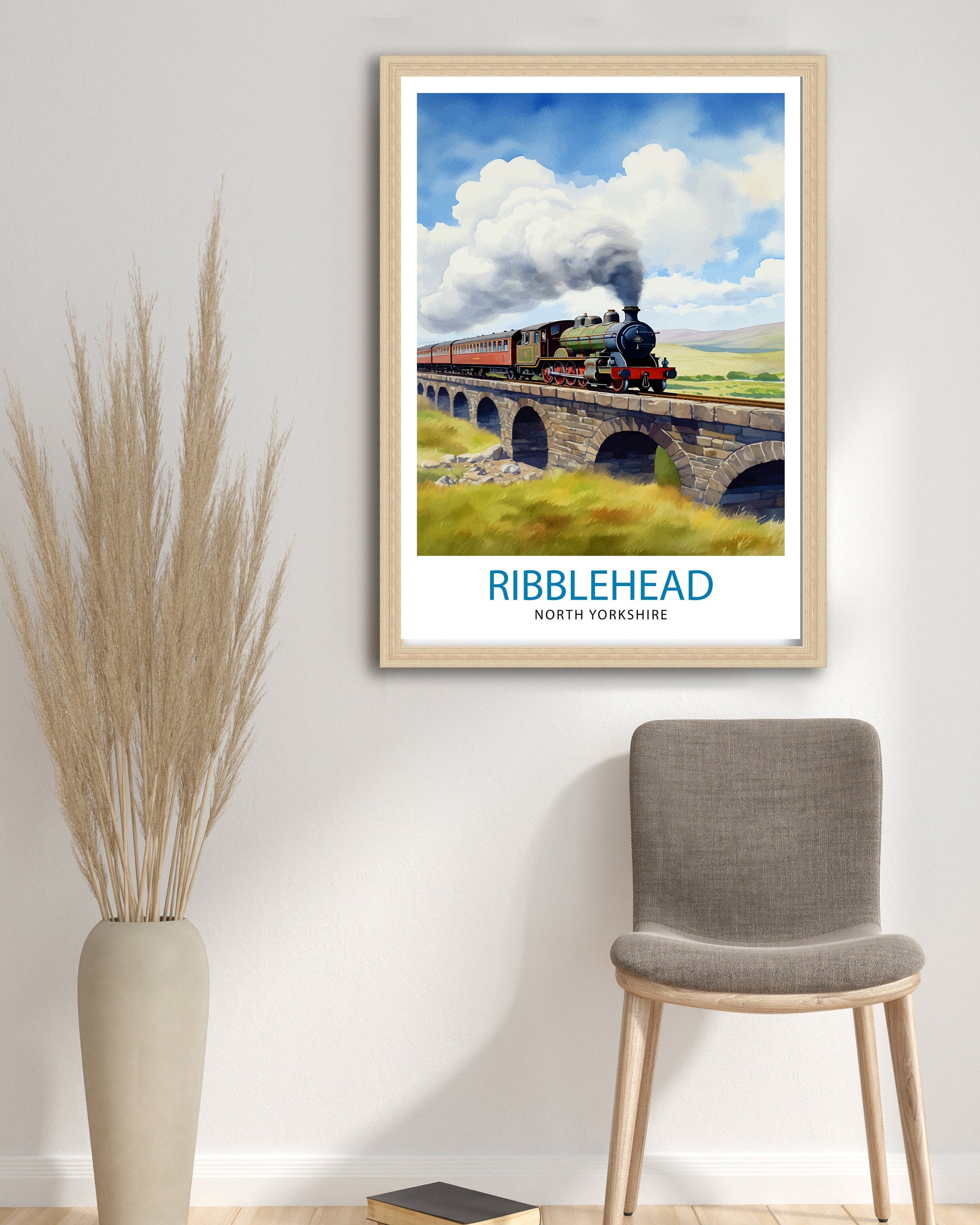 Ribblehead Viaduct Landscape Print Yorkshire Dales Wall Art Ribblehead Viaduct Poster UK Travel Prints Yorkshire Art Print Ribblehead