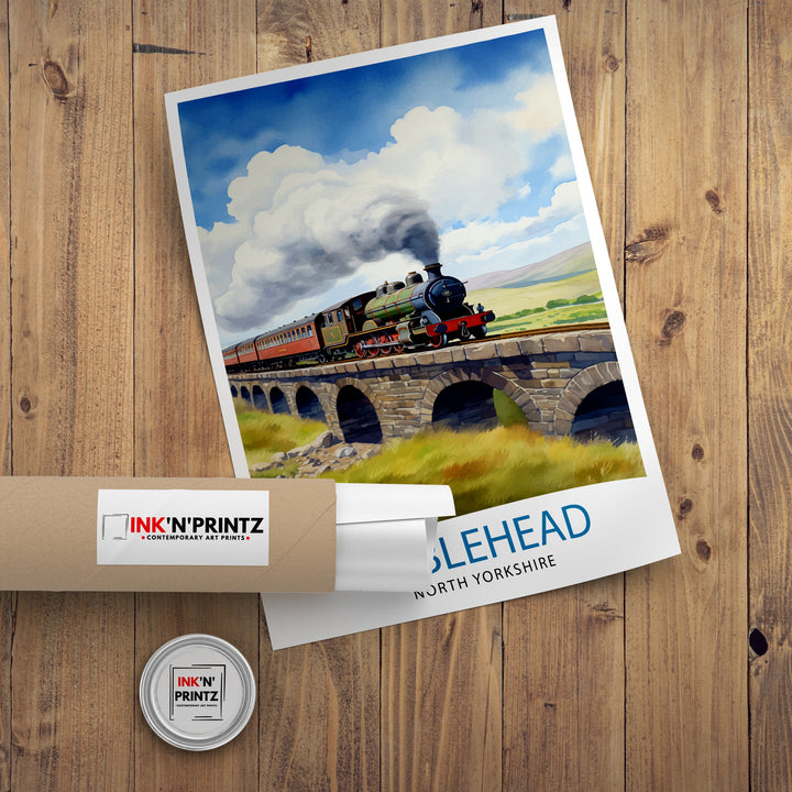 Ribblehead Viaduct Landscape Poster Yorkshire Dales Wall Art Ribblehead Viaduct Poster UK Travel Posters Yorkshire Art Poster Ribblehead